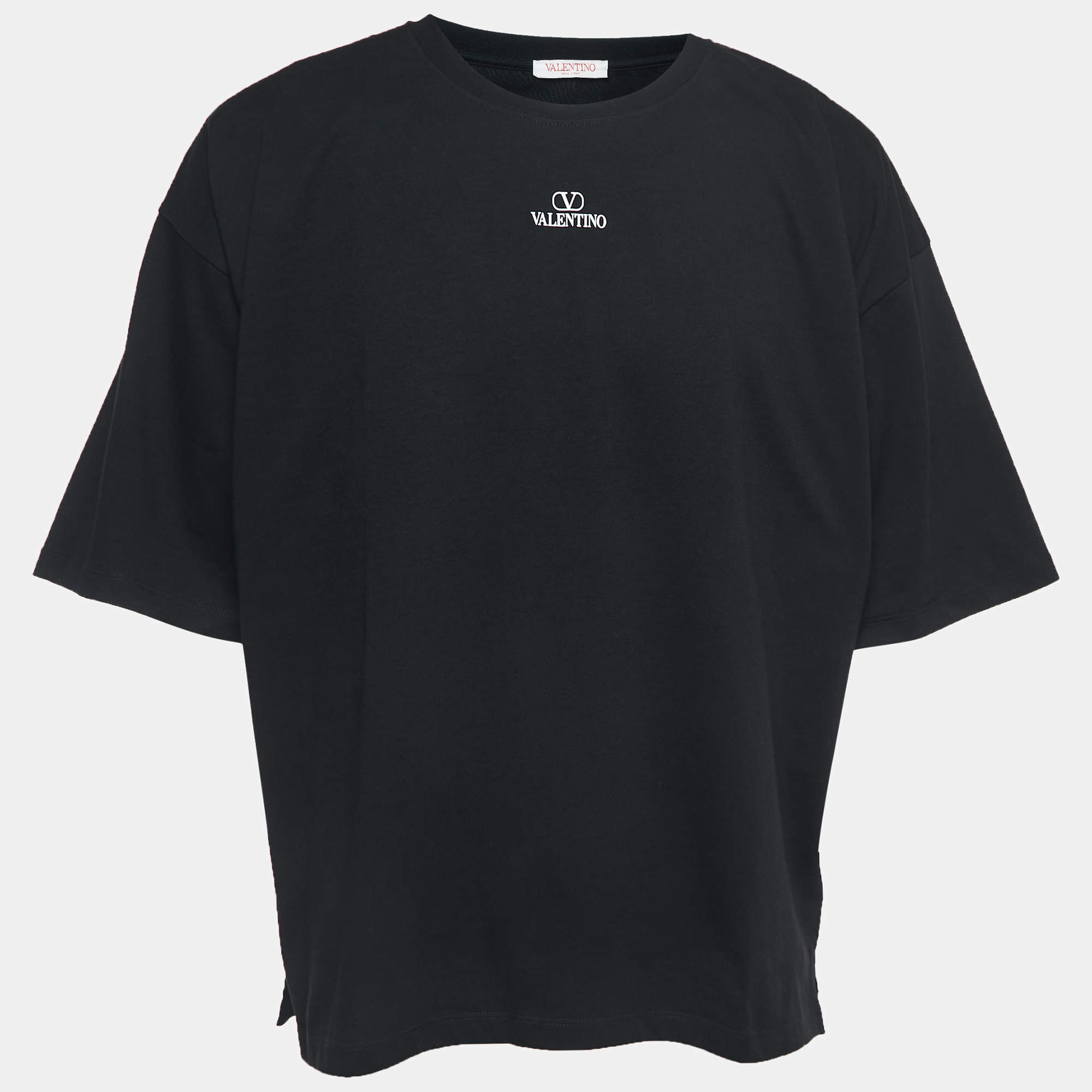 مملوكة مسبقًا Valentino Black Jersey Logo Printed T-Shirt M