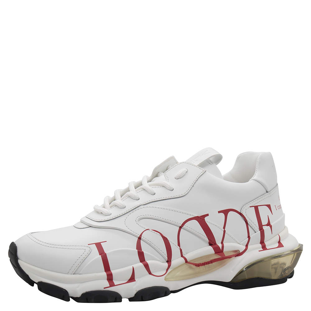 Salie Petulance Ongemak Valentino White Leather Love Sneakers Size 45 Valentino | TLC