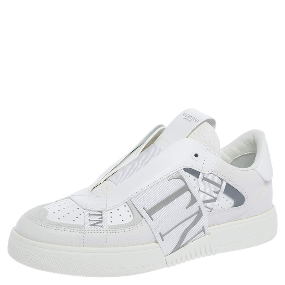 مملوكة مسبقًا Valentino Garavani White Leather VL7N Low-Top Sneakers Size 41