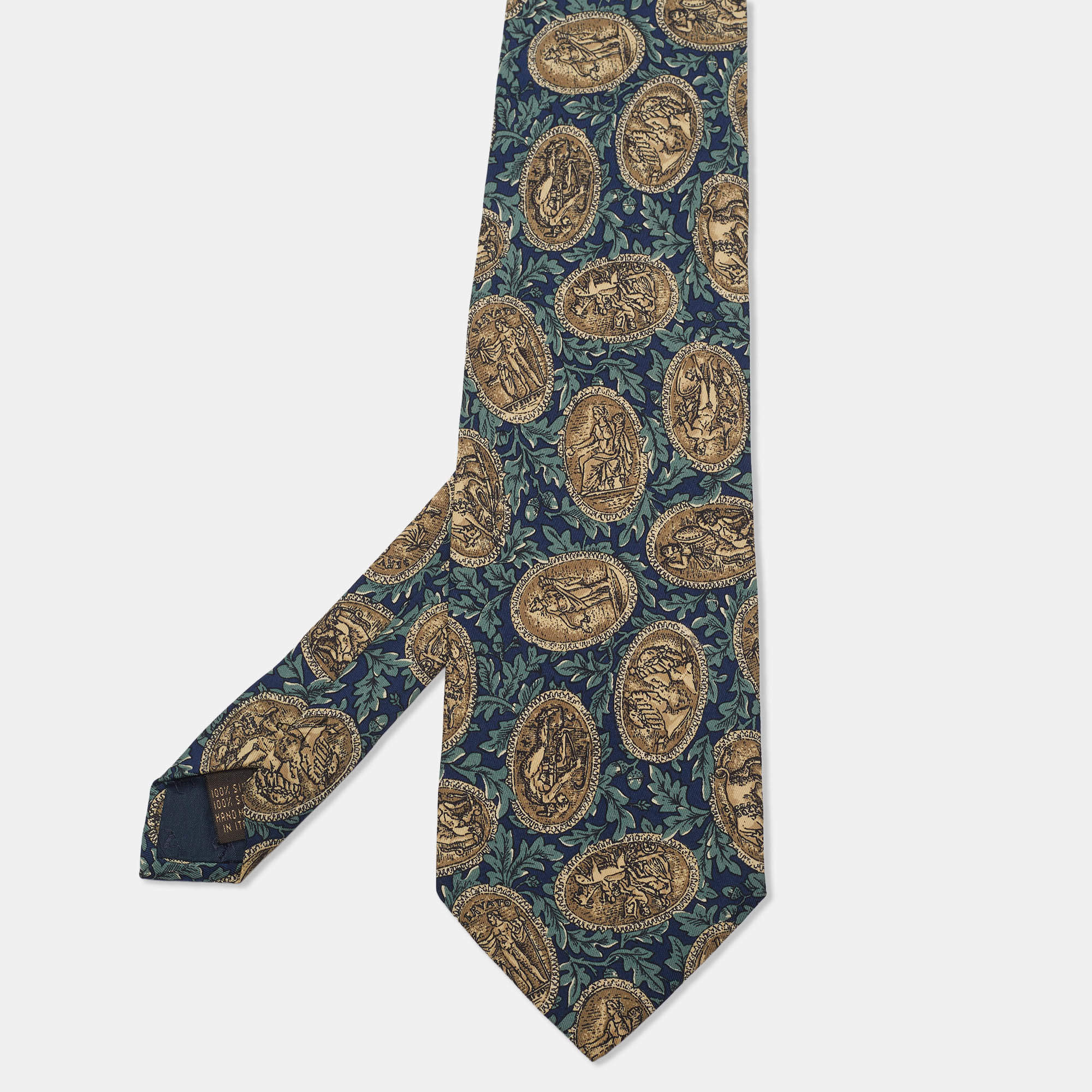 Pre Owned Valentino Multicolor Printed Silk Tie 