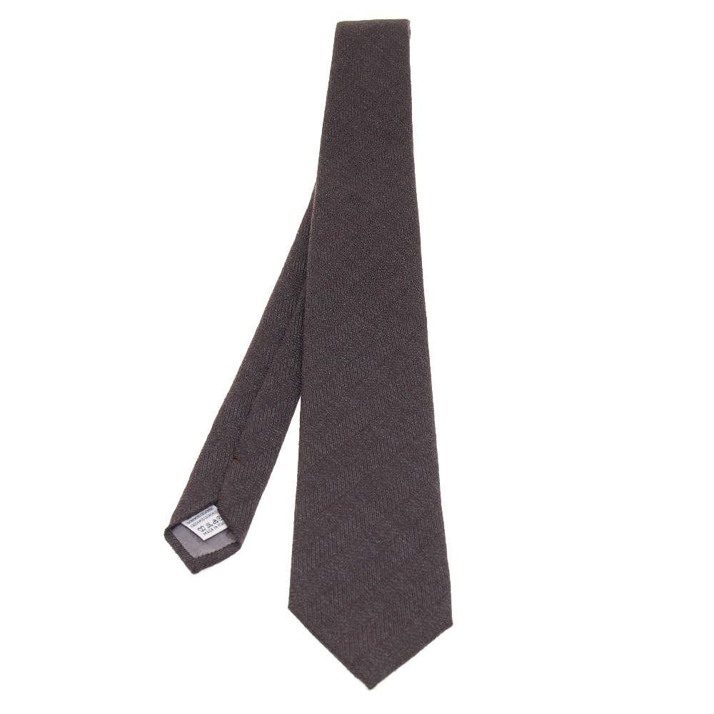 مملوكة مسبقًا Valentino Brown Chevron Cashmere Tie