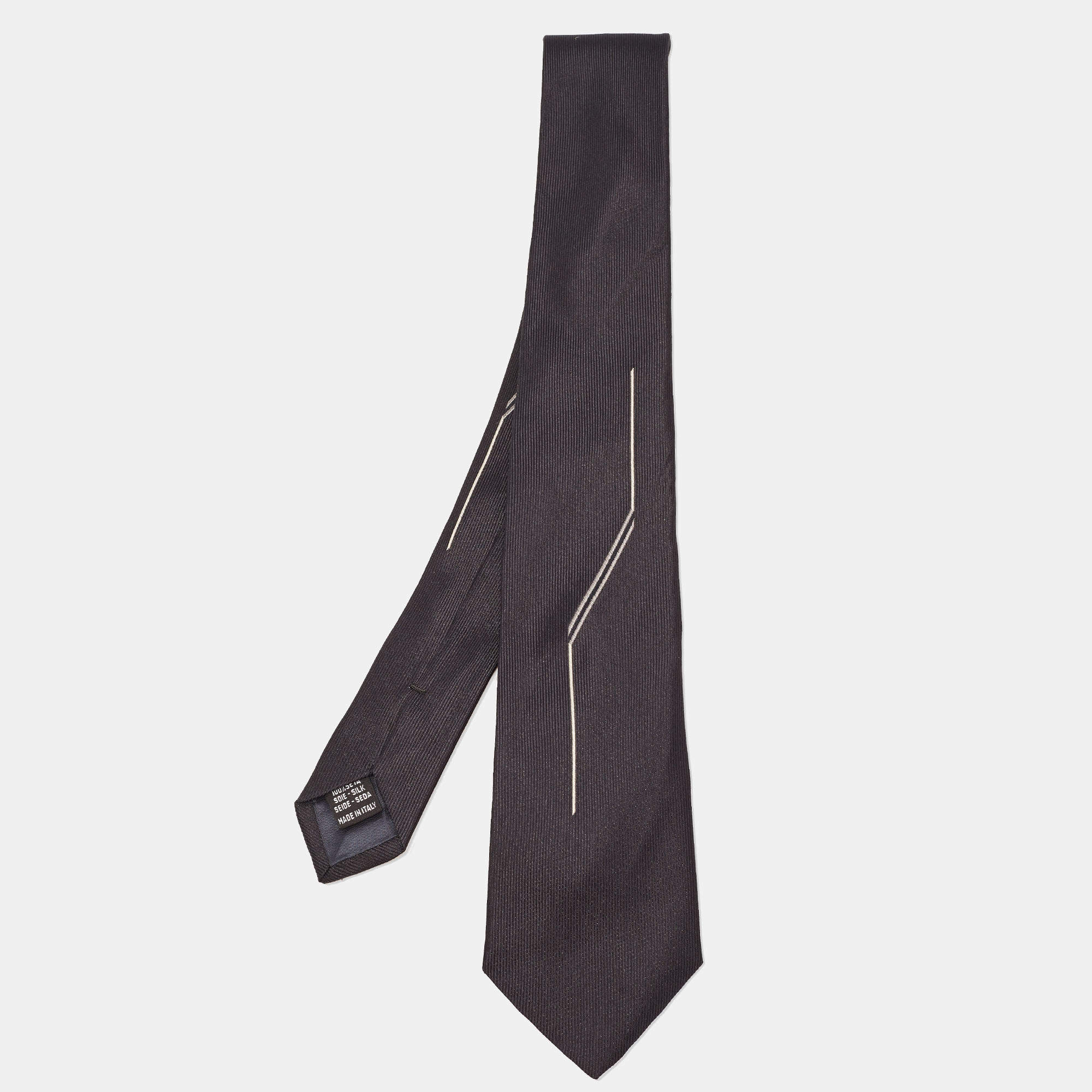 Pre Owned Valentino Black Silk Tie
