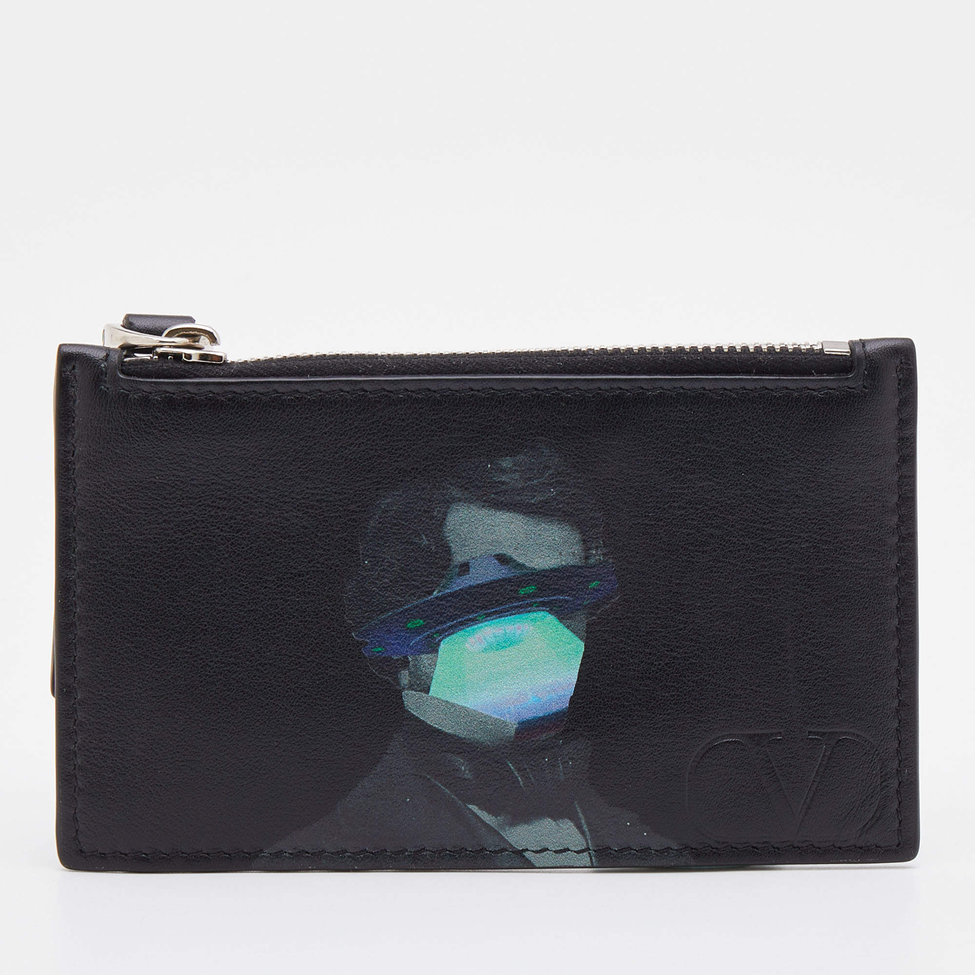Valentino Black Leather Card Holder