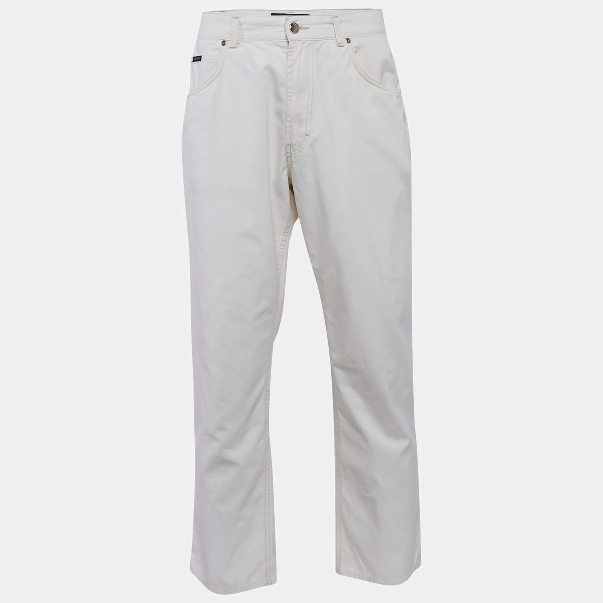 Valentino Off-White Cotton Pants XXL