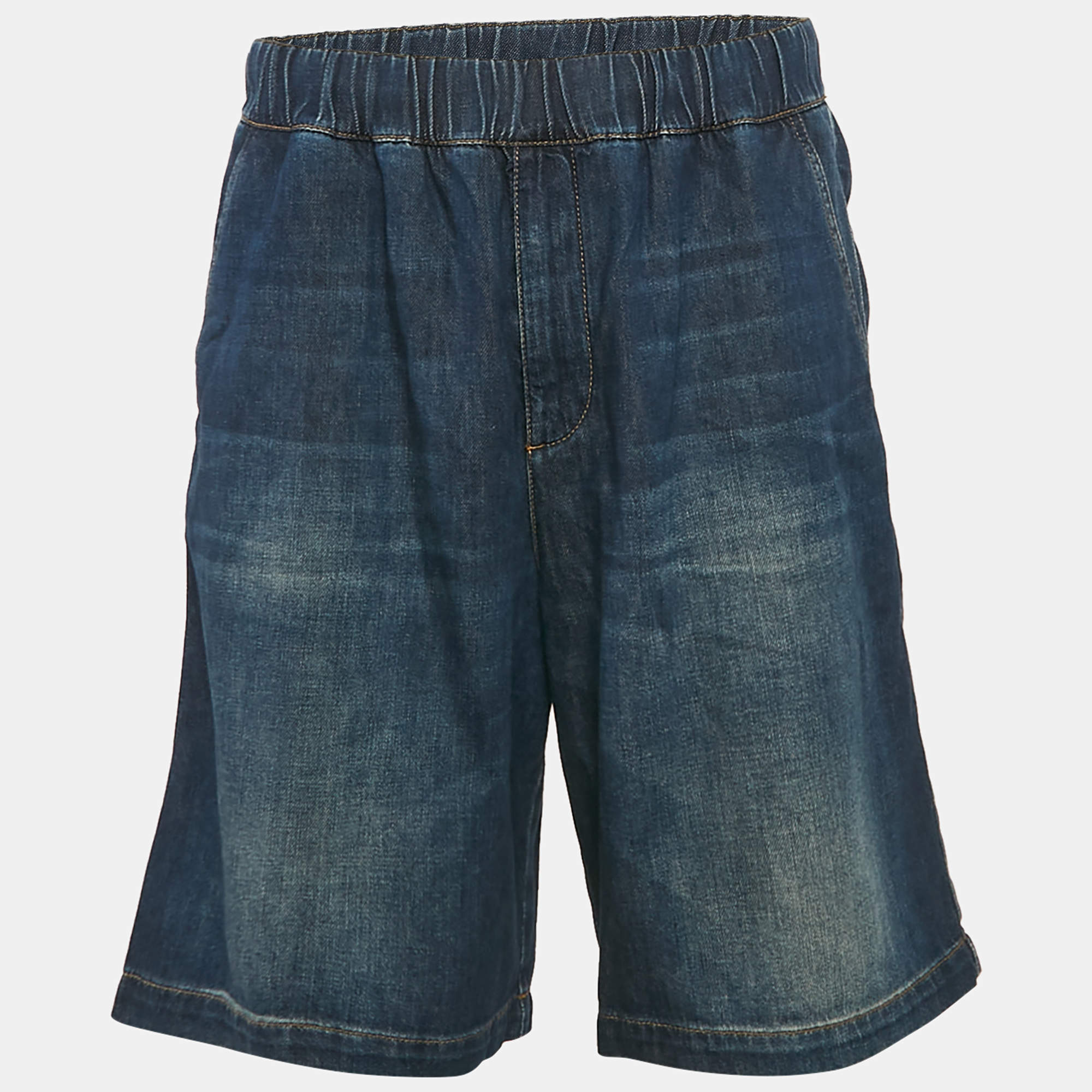 Valentino Blue Washed Denim Shorts M
