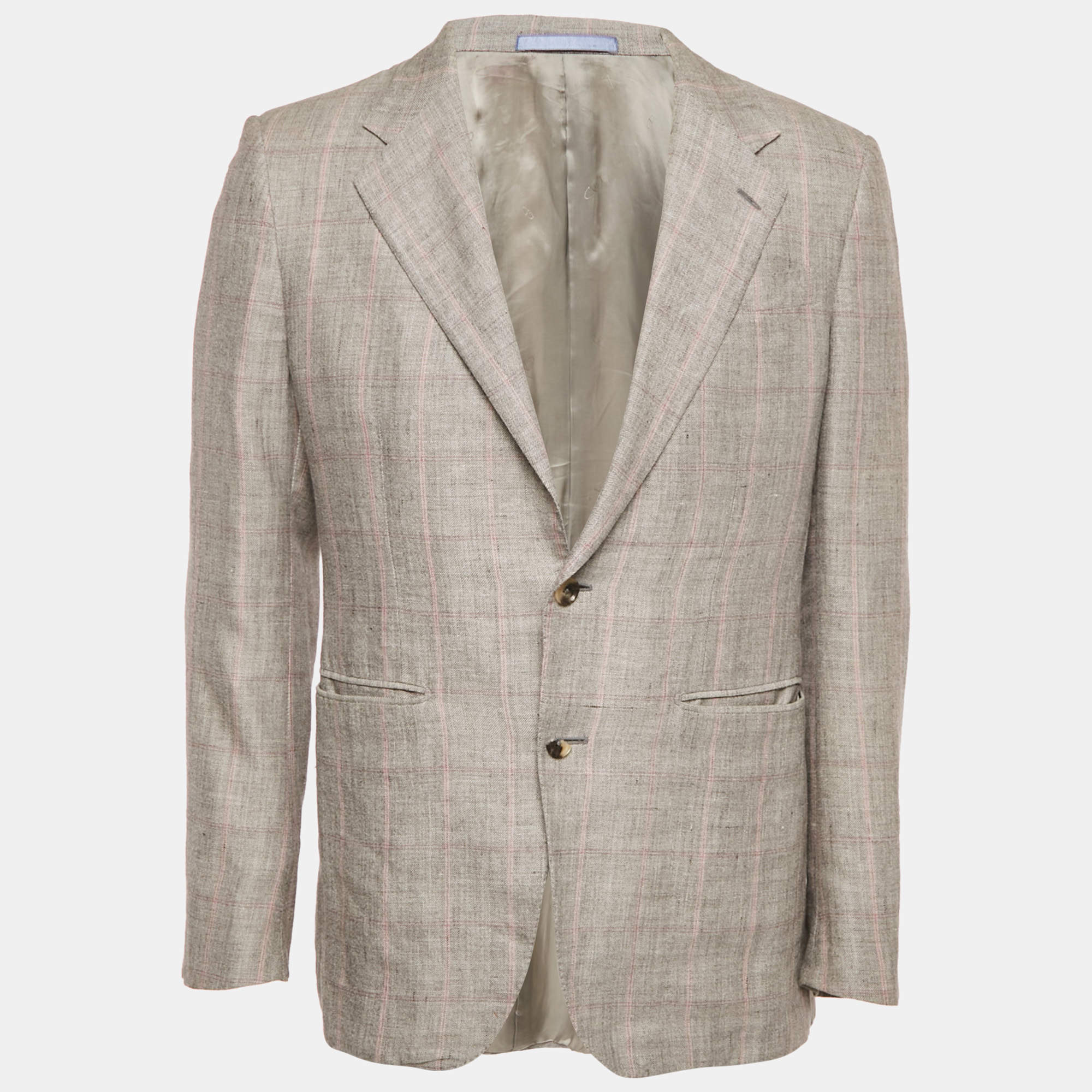 Valentino Grey Wool Blend Tailored Single Breasted Blazer L