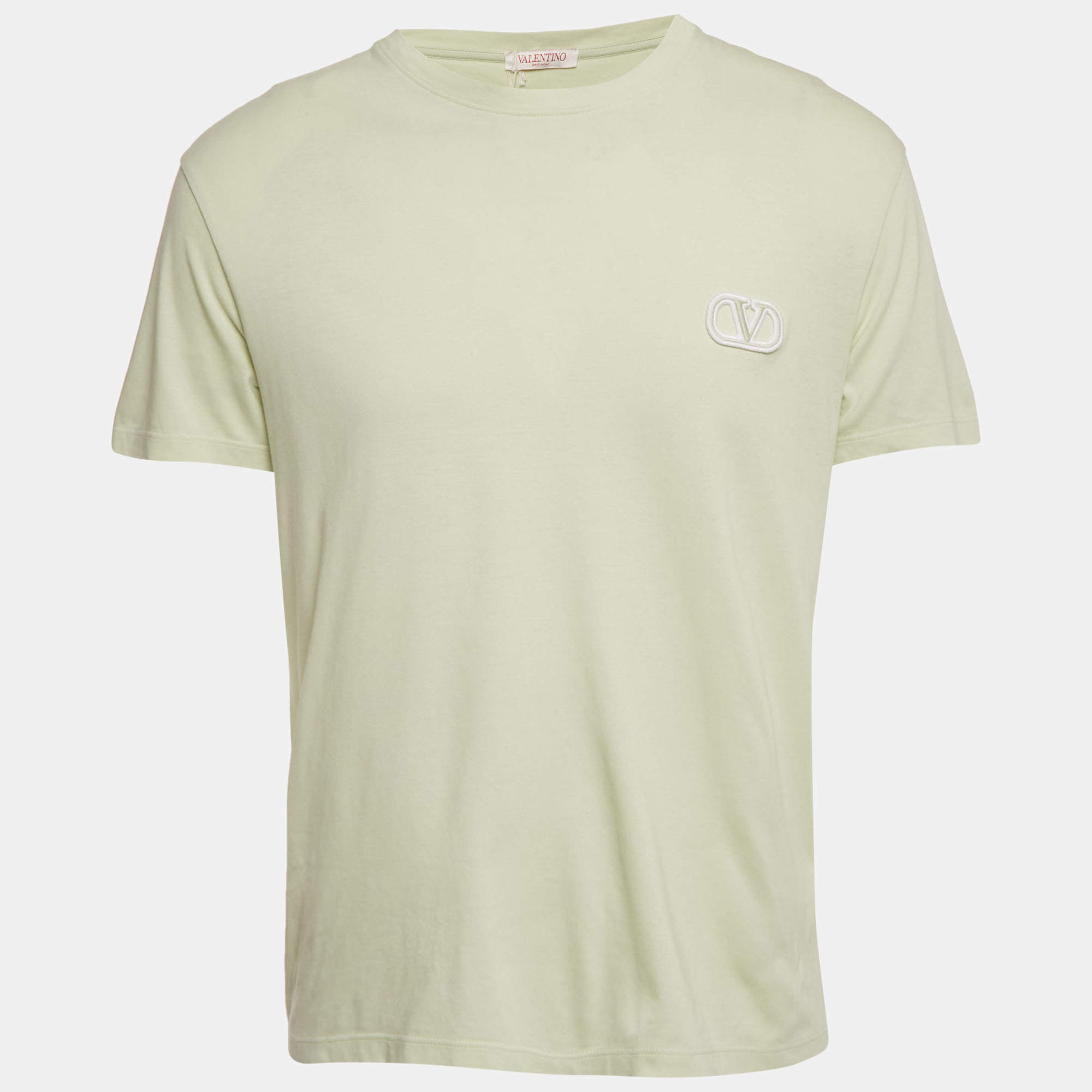 Valentino White Logo Print Cotton T-Shirt L Valentino | TLC