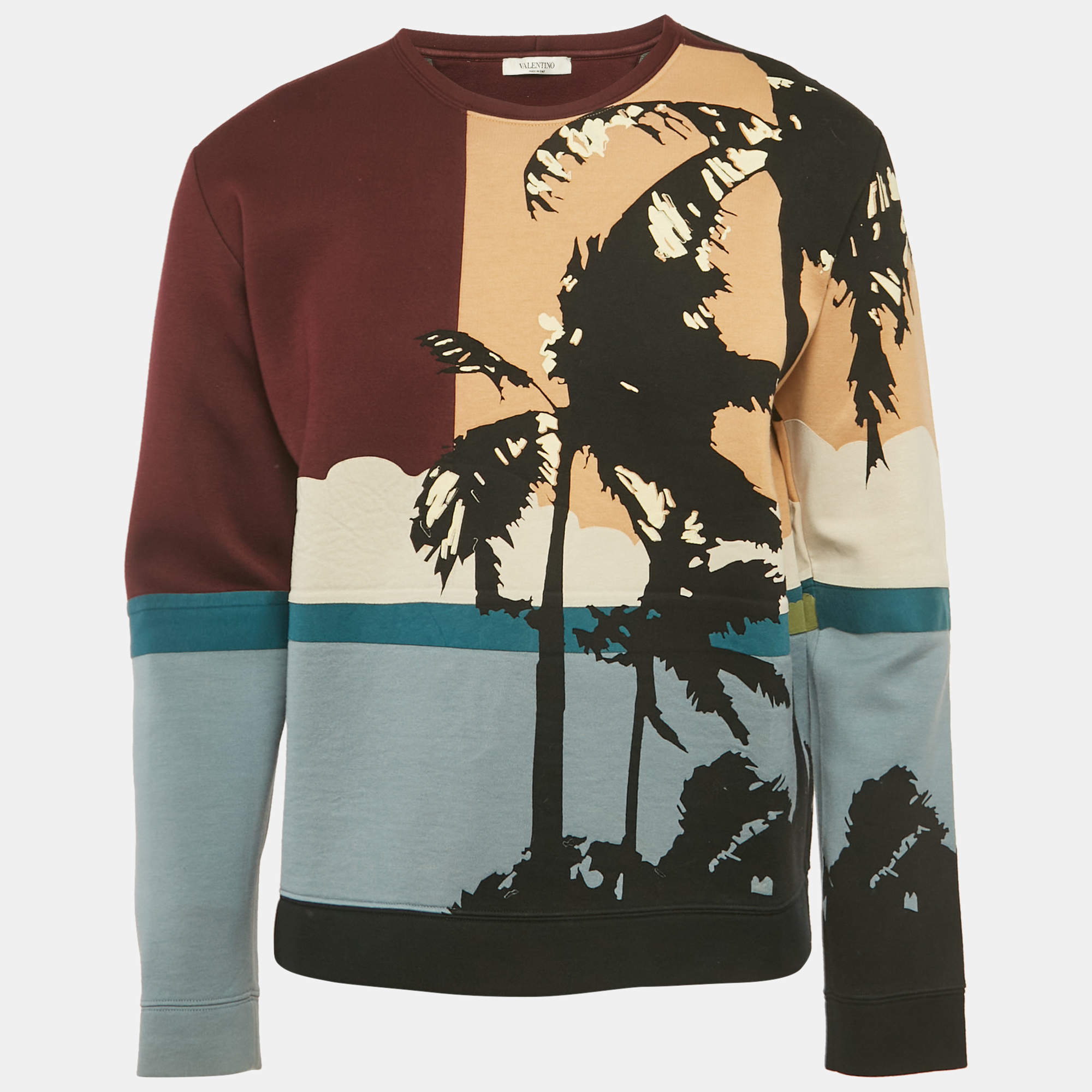 مملوكة مسبقًا Valentino Multicolor Patch Work Neoprene Sweatshirt M