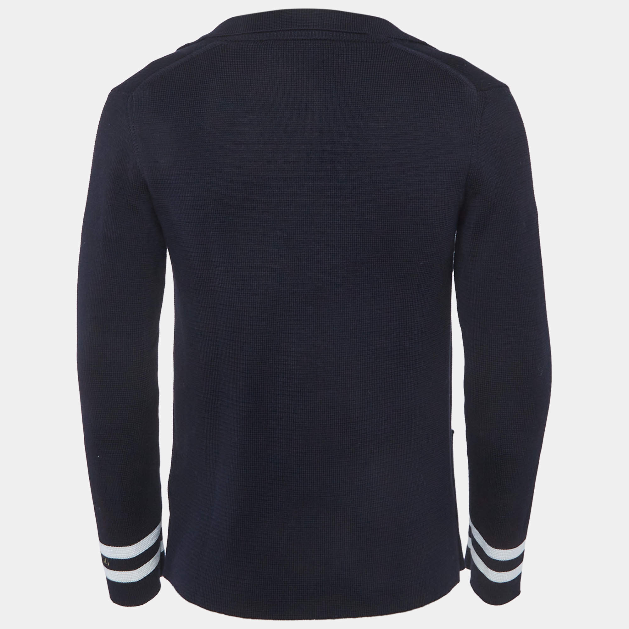 Pre Owned Valentino Blue Knit Sailors Jacket S