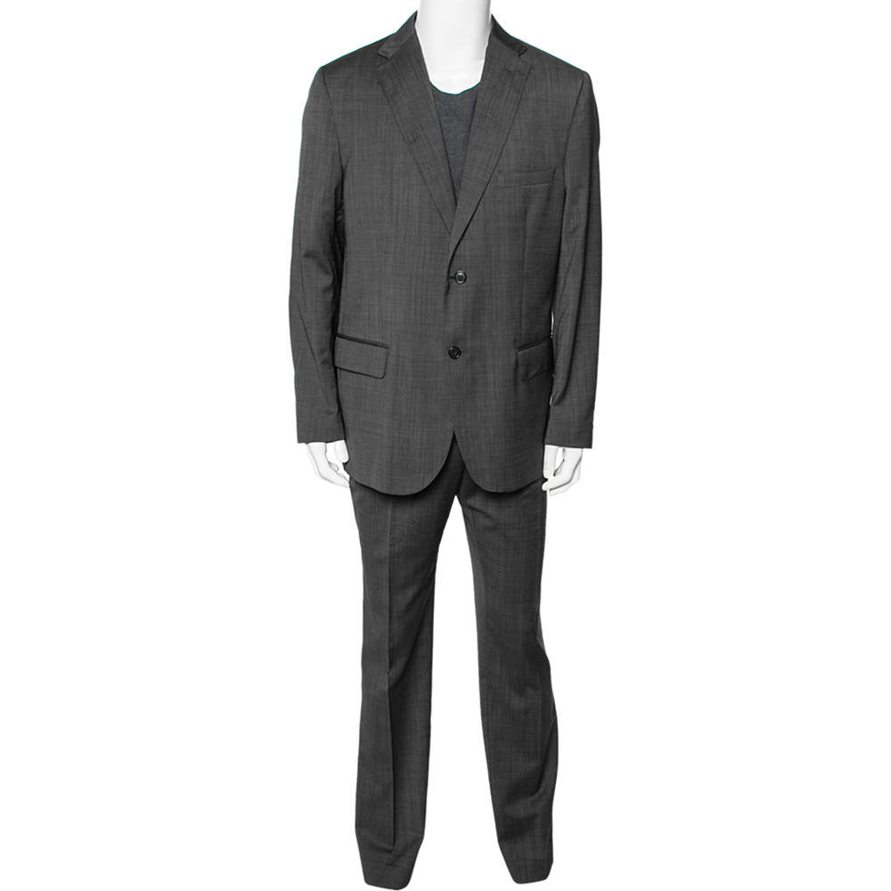 Valentino Grey Wool Single Breasted Suit XXXL