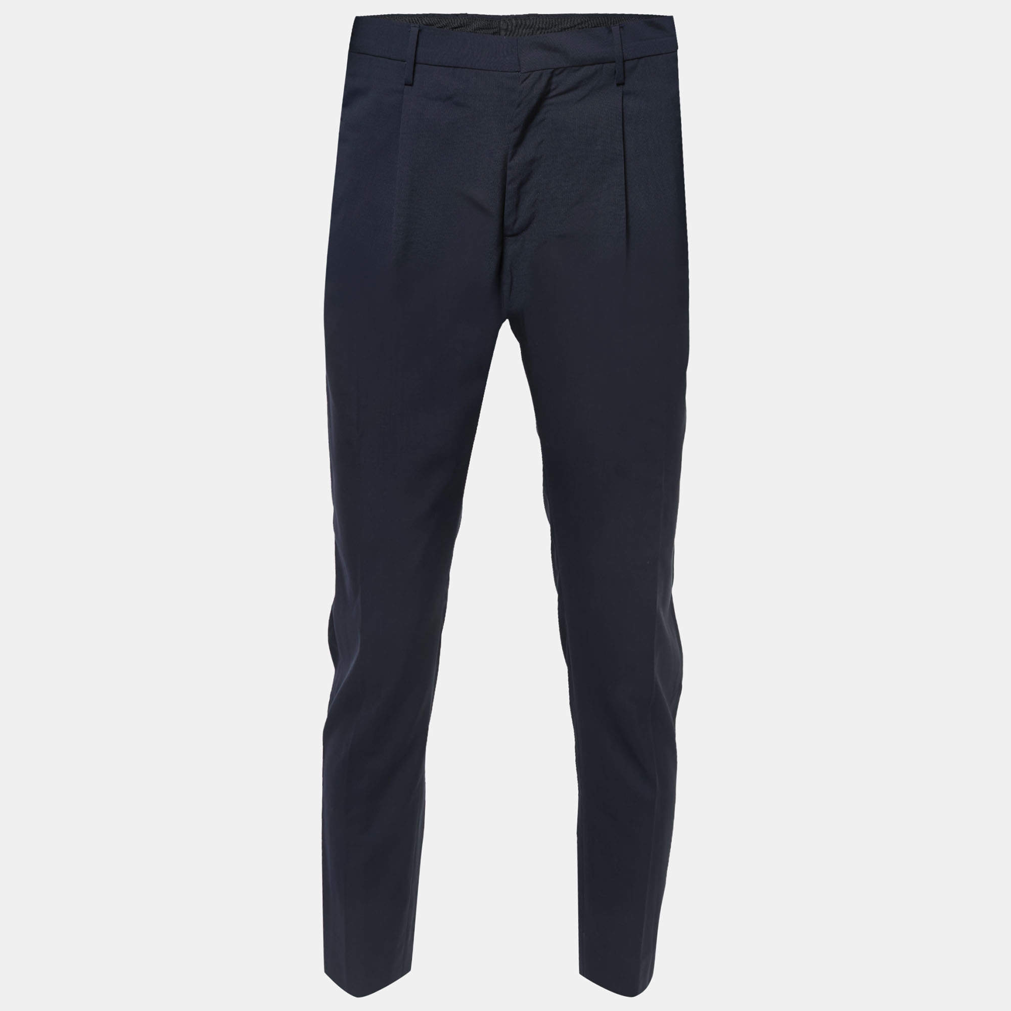 Valentino Navy Blue Wool Trousers S