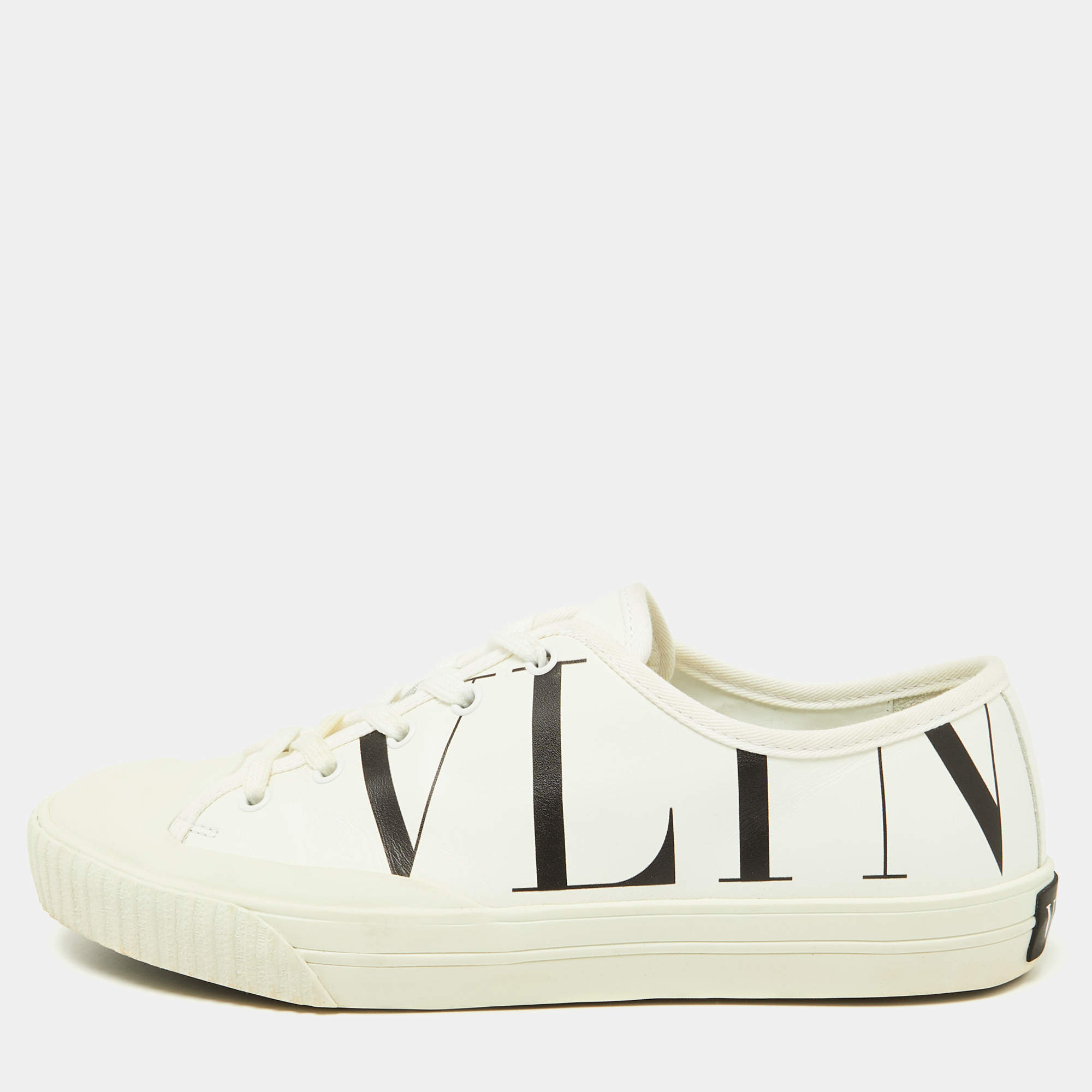 Valentino White Leather VLTN Low Top Sneakers Size 40.5
