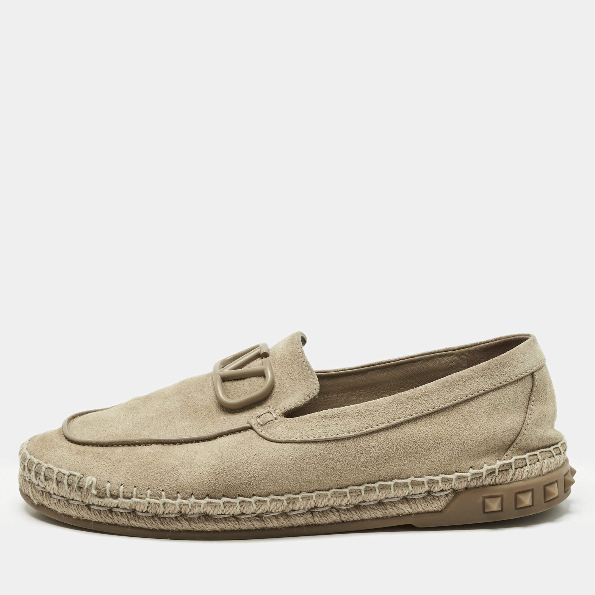 Pre Owned Valentino Beige Suede Leisure Flows Espadrilles Size 42