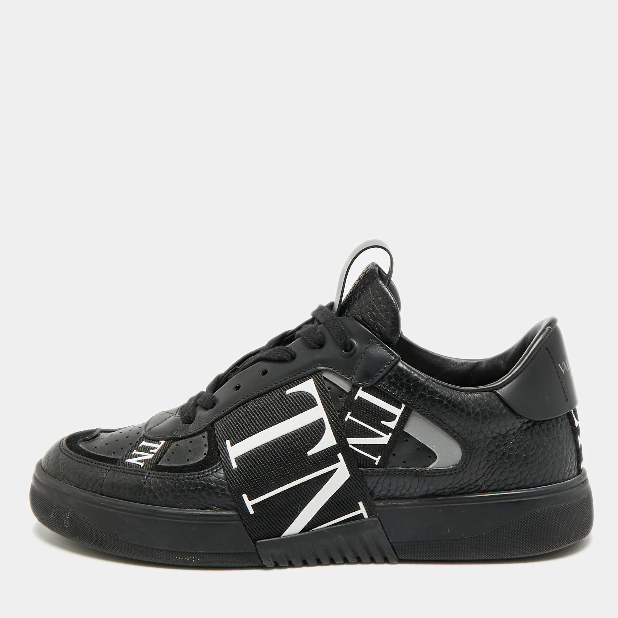مملوكة مسبقًا Valentino VL7N Size 40 Black Leather Lace Up Sneakers