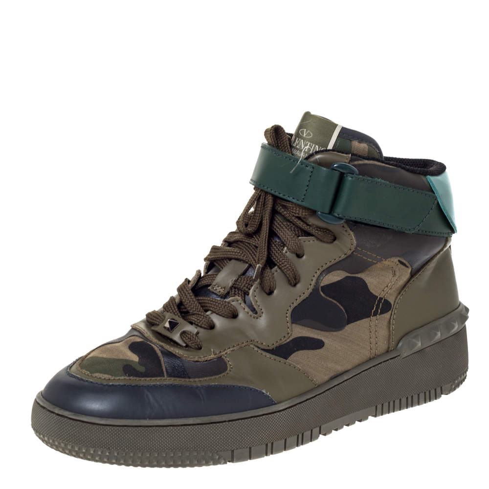 valentino camo high top sneakers