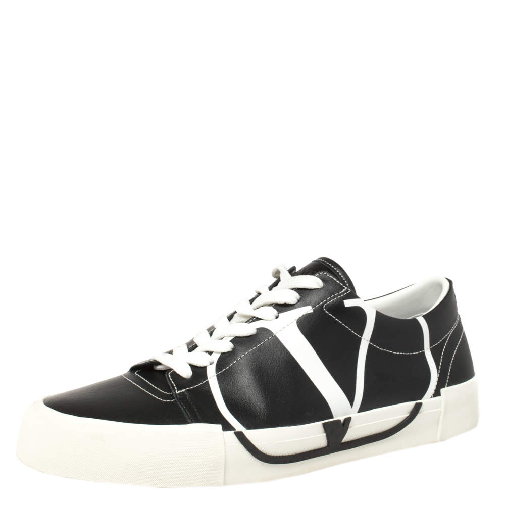 مملوكة مسبقًا حذاء رياضي فالنتينو تريكس منخفض من أعلى جلد أسود مقاس 42