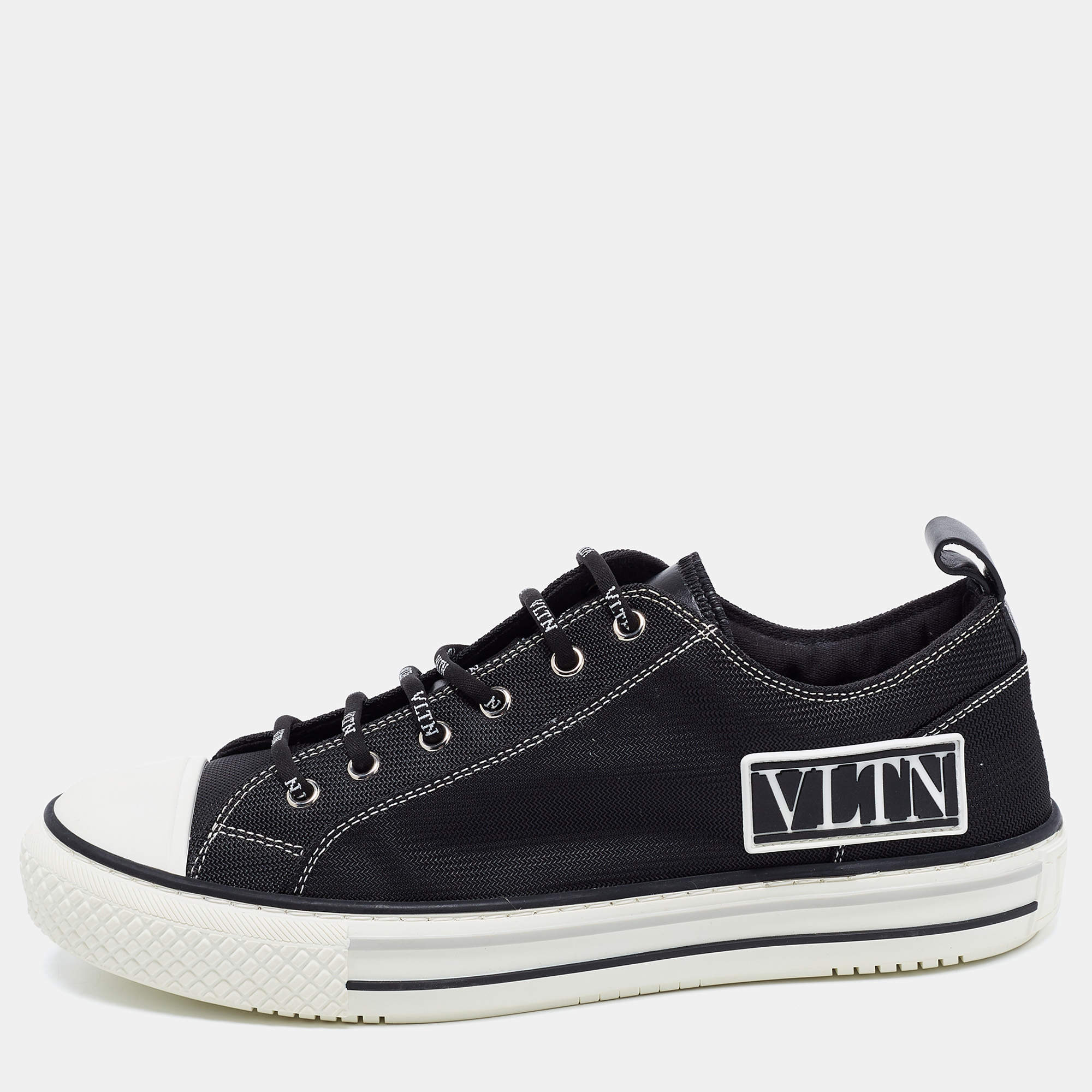 Valentino Black Fabric and Rubber Giggies Low Top Sneakers Size 41