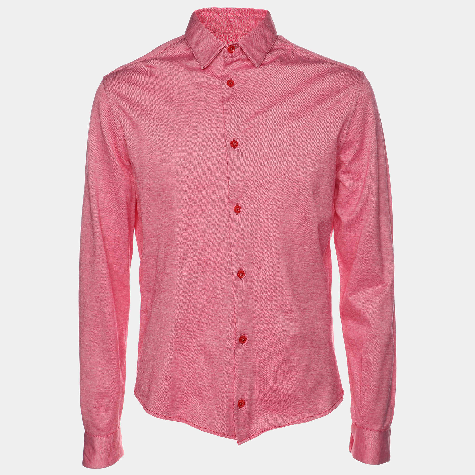 Pre Owned Versace Collection Pink Cotton Blend Full Sleeve Shirt M