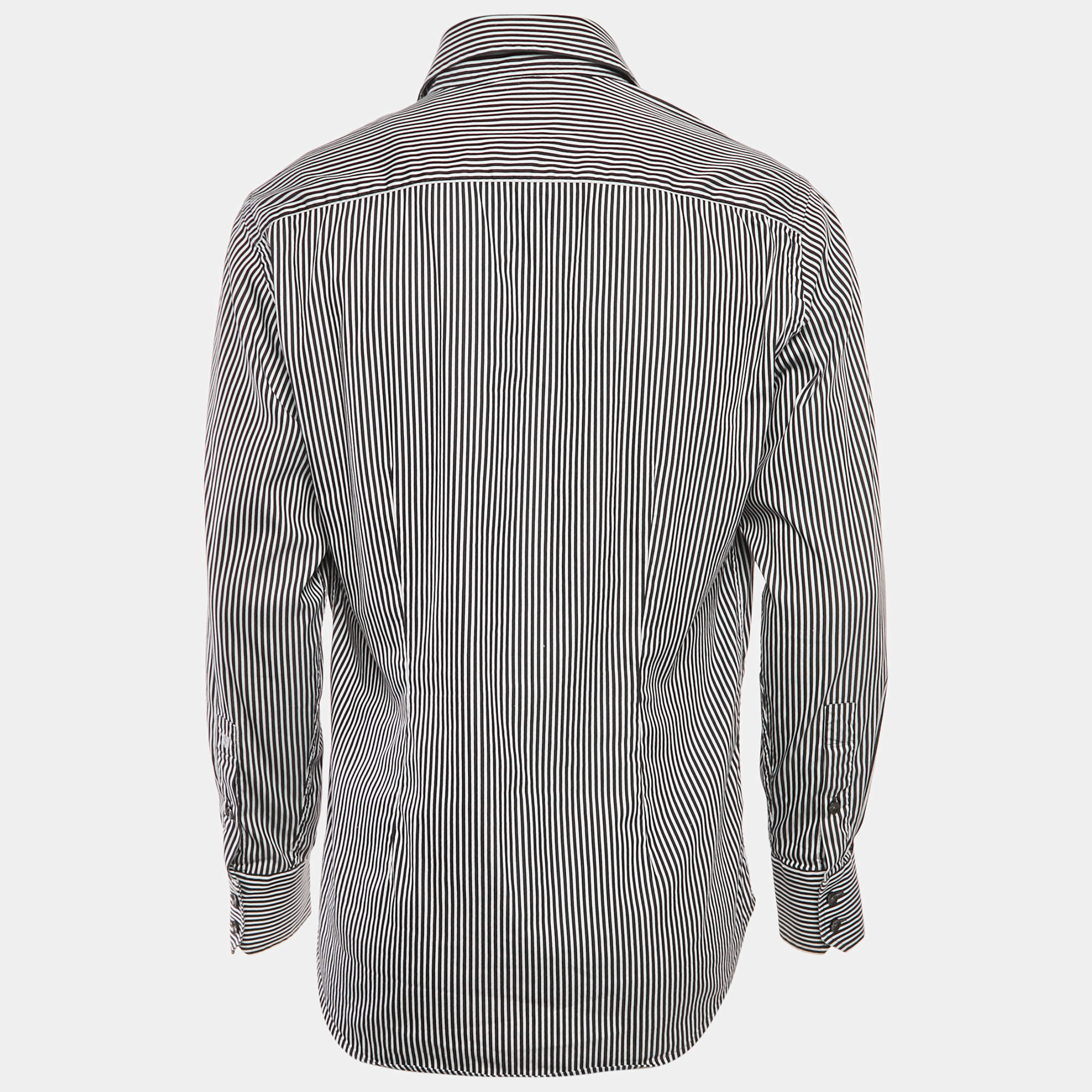 VERSACE COLLECTION シャツ Versace Collection Black Striped Cotton City Shirt L Versace