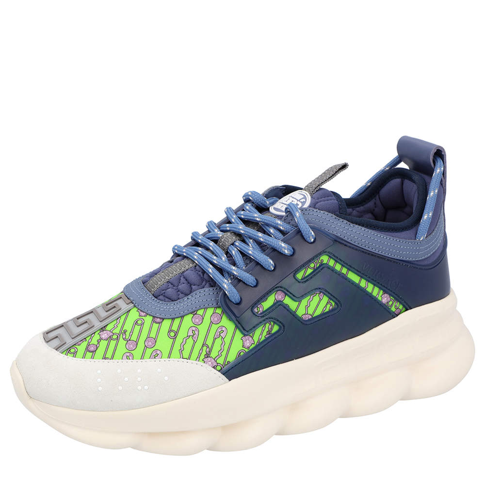 Versace Multicolor Chain Reaction Baroque Print Sneakers Size 41