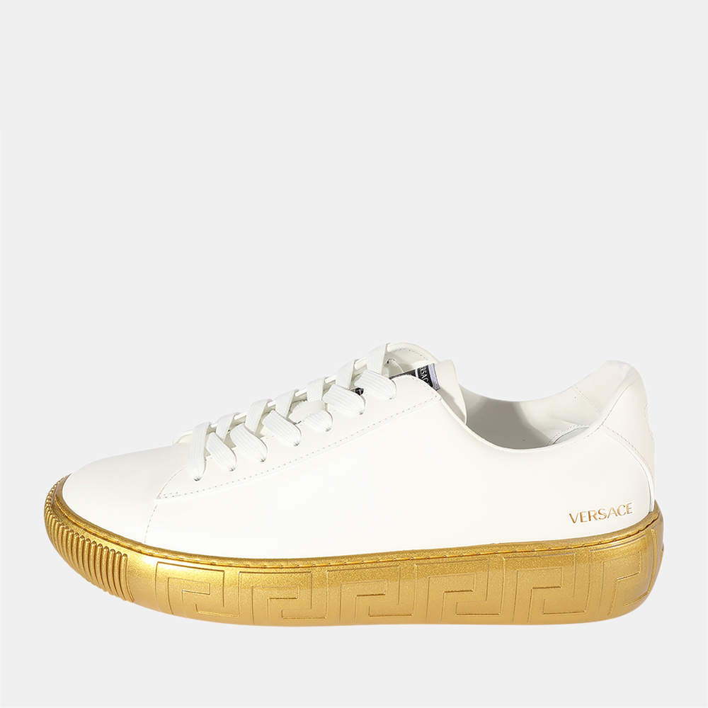 White and best sale gold versace shoes