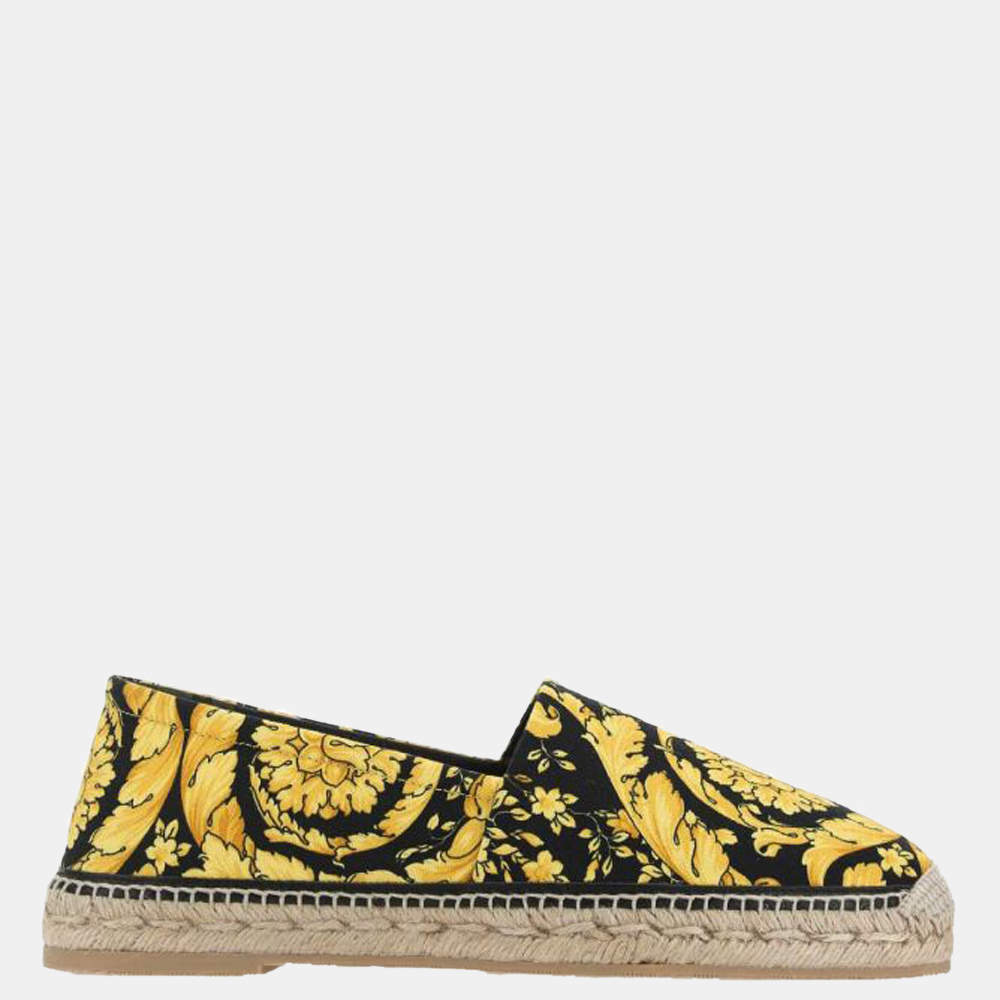 Versace yellow/Black Baroque print Espadrillas Size EU 44