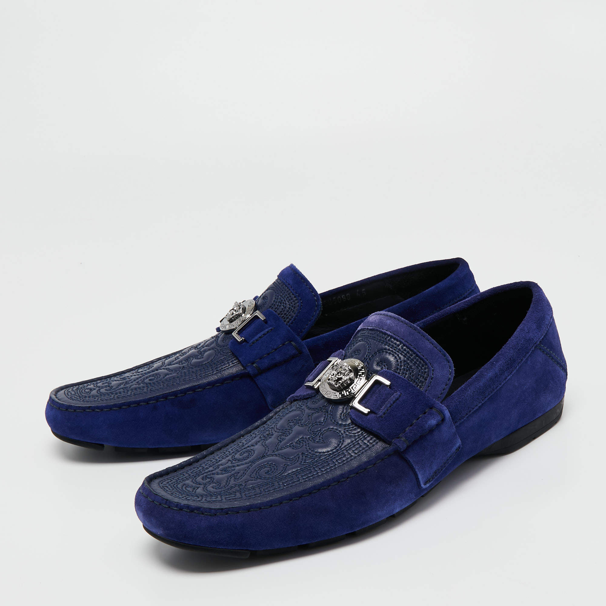 Navy blue hot sale versace loafers