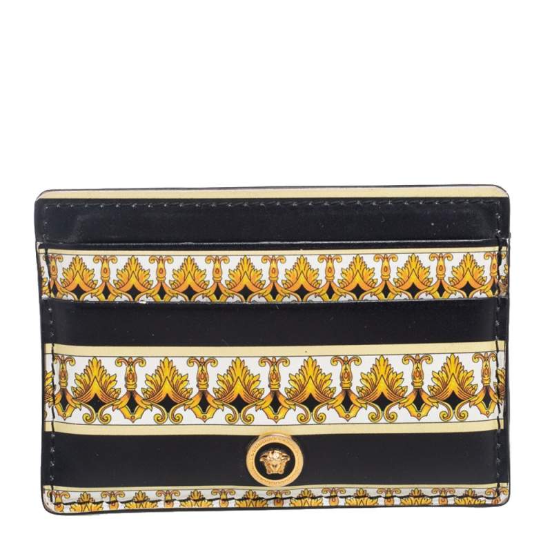 Versace Multicolor Leather Printed Card Case