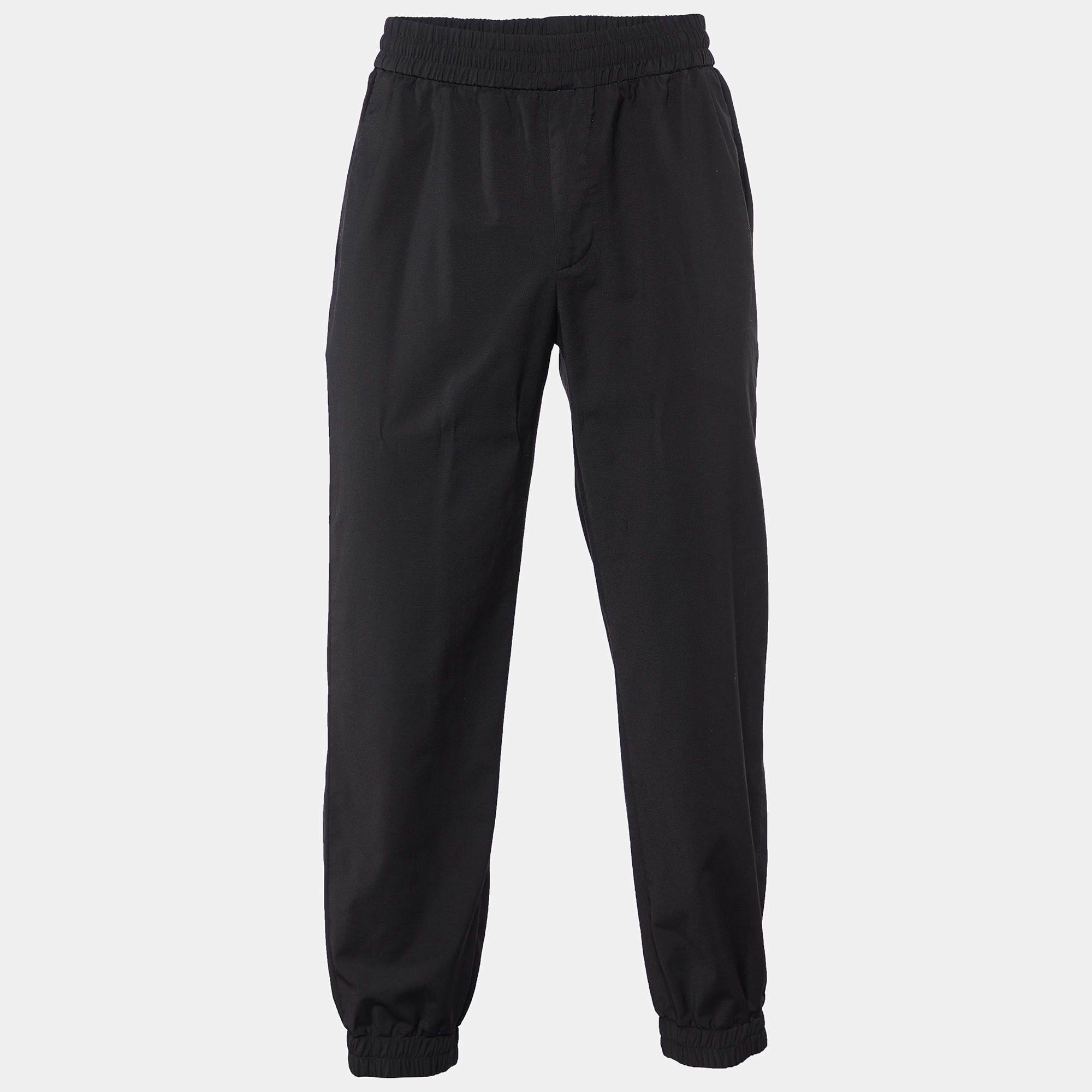 Fendace Black Wool Blend Joggers L