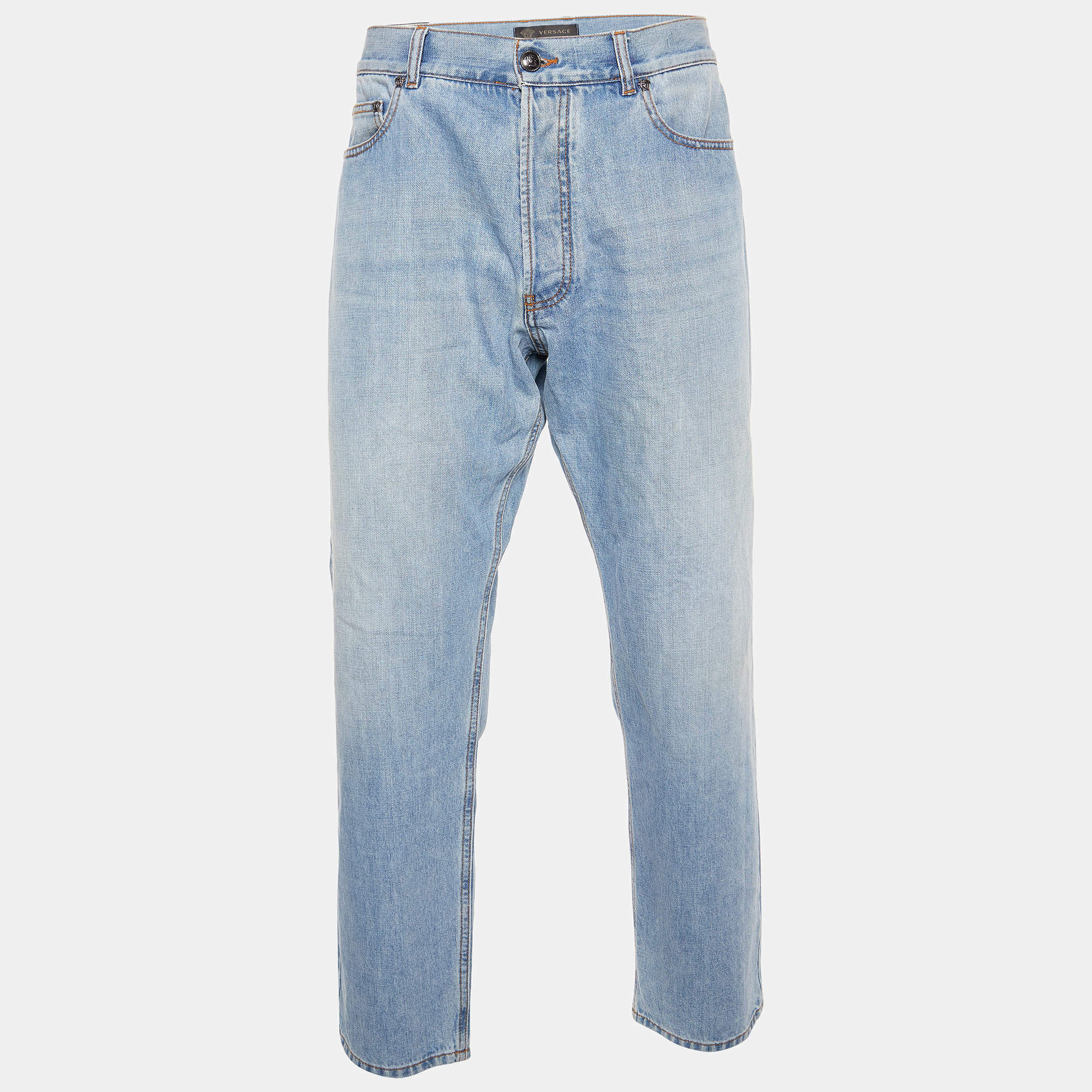 Versace Blue Denim Finn Fit Jeans XXL