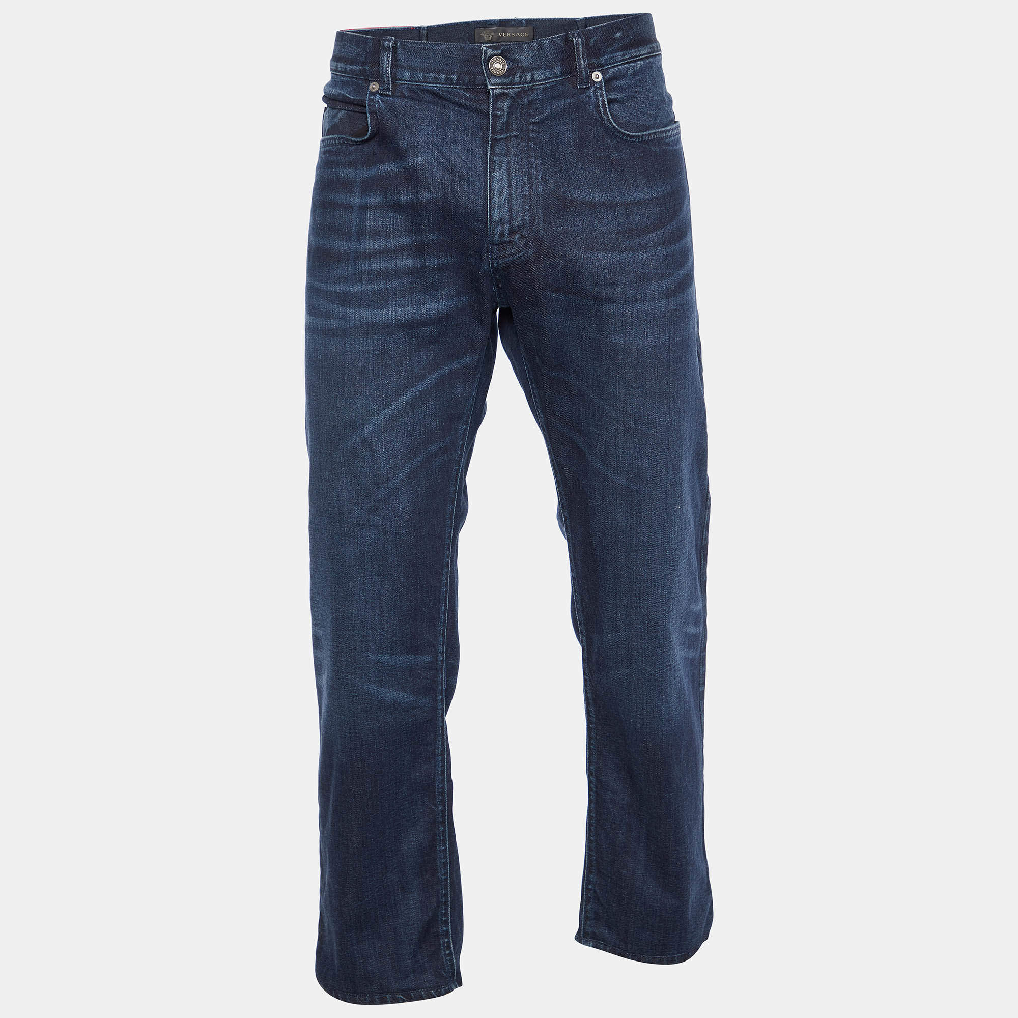 Versace Navy Blue Denim Taylor Fit Jeans XXL