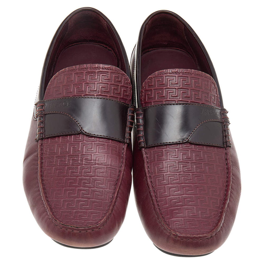 Burgundy deals versace loafers