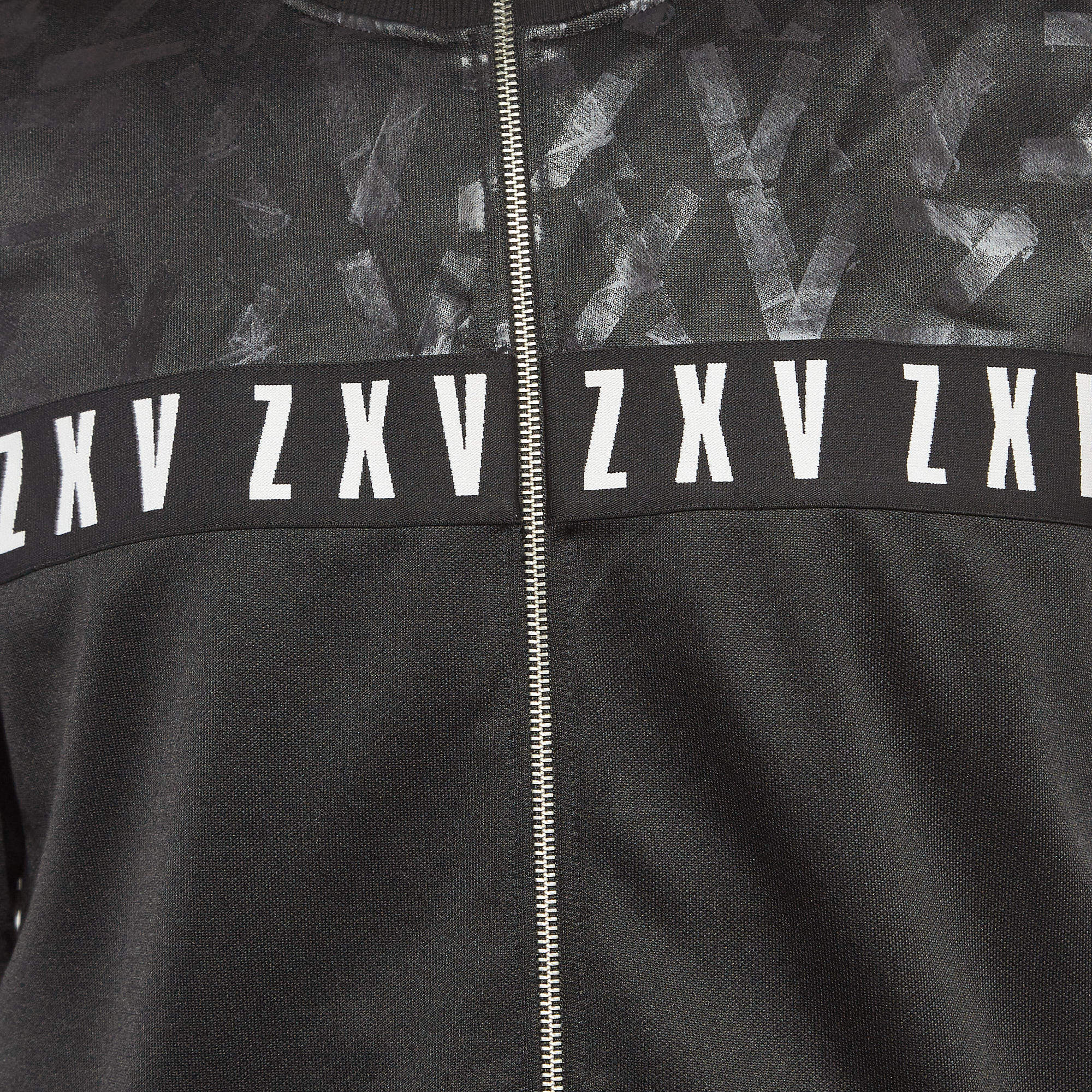 Versus Versace X Zayn Black Printed Jersey Zip-Up Active Jacket L