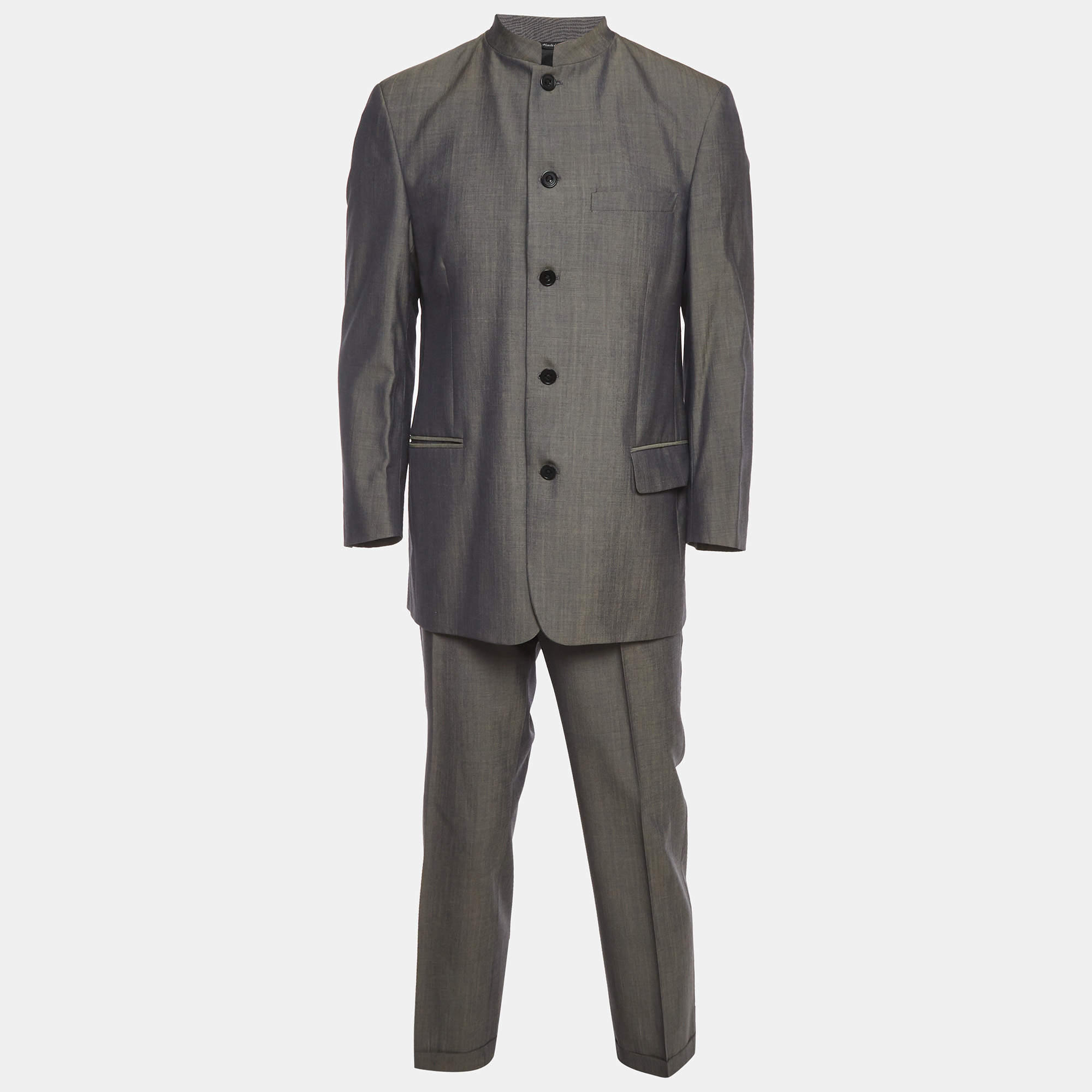 مملوكة مسبقًا Versus Versace Grey Wool Blend Tailored Fit Suit L