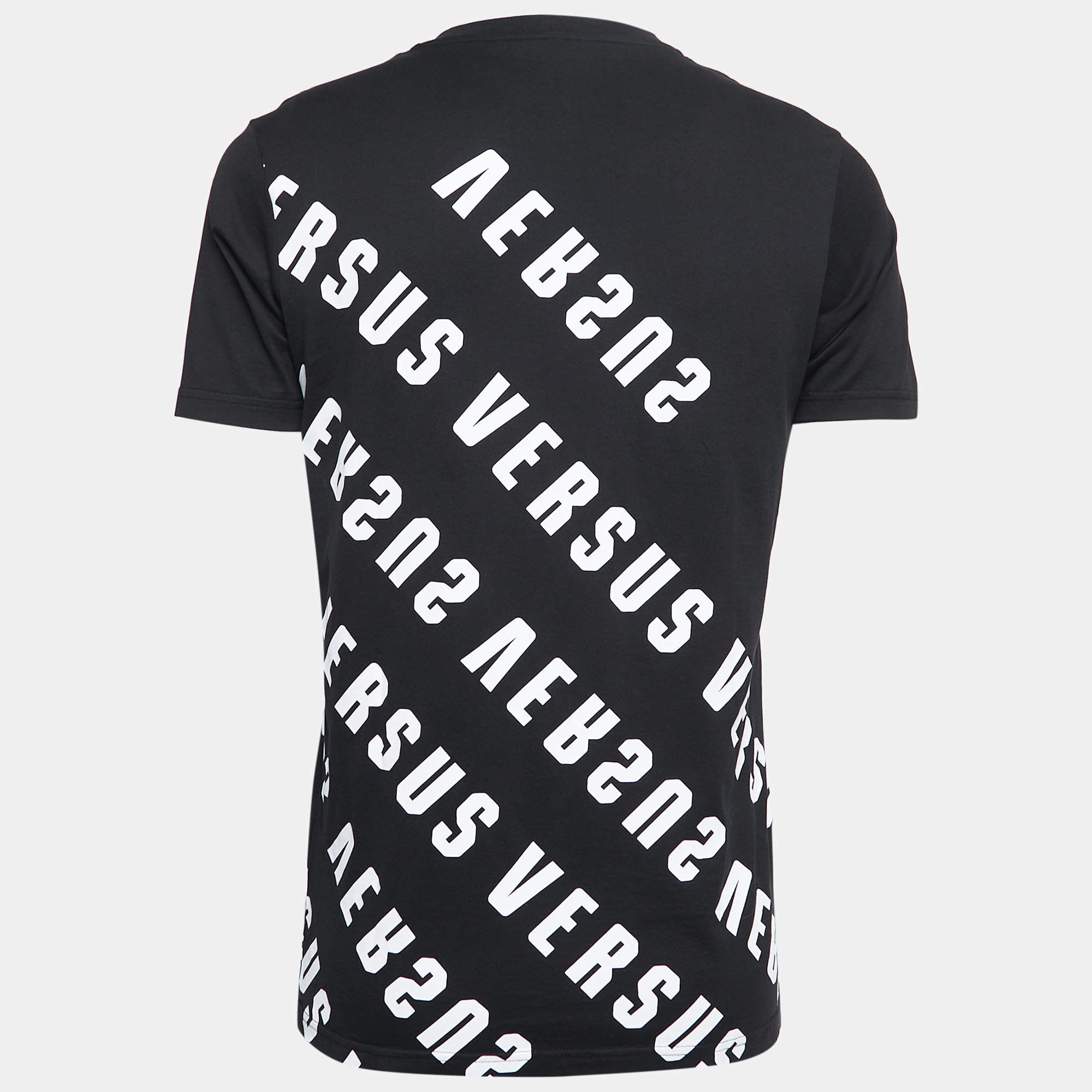 Versus Versace Black Logo Print Cotton Crew Neck T-Shirt S Versus Versace