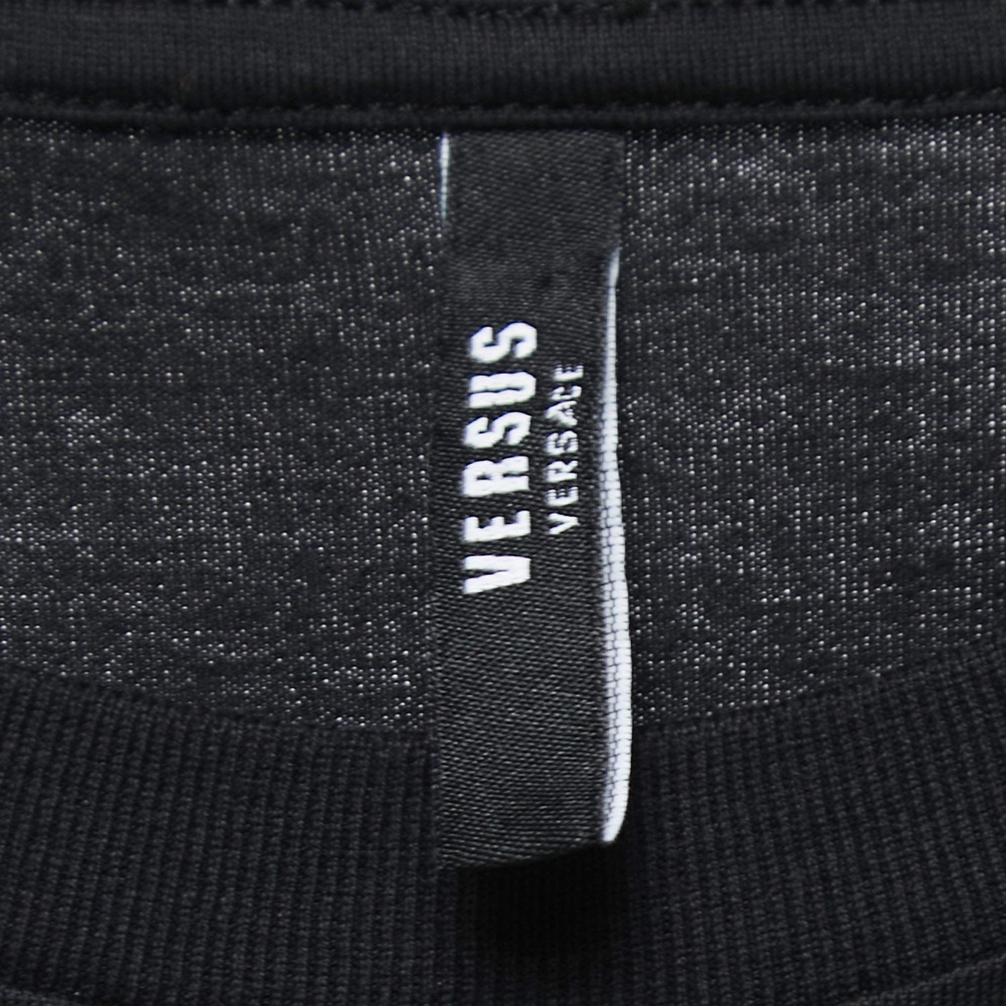 Versus Versace Black Logo Print Cotton Crew Neck T-Shirt S Versus Versace