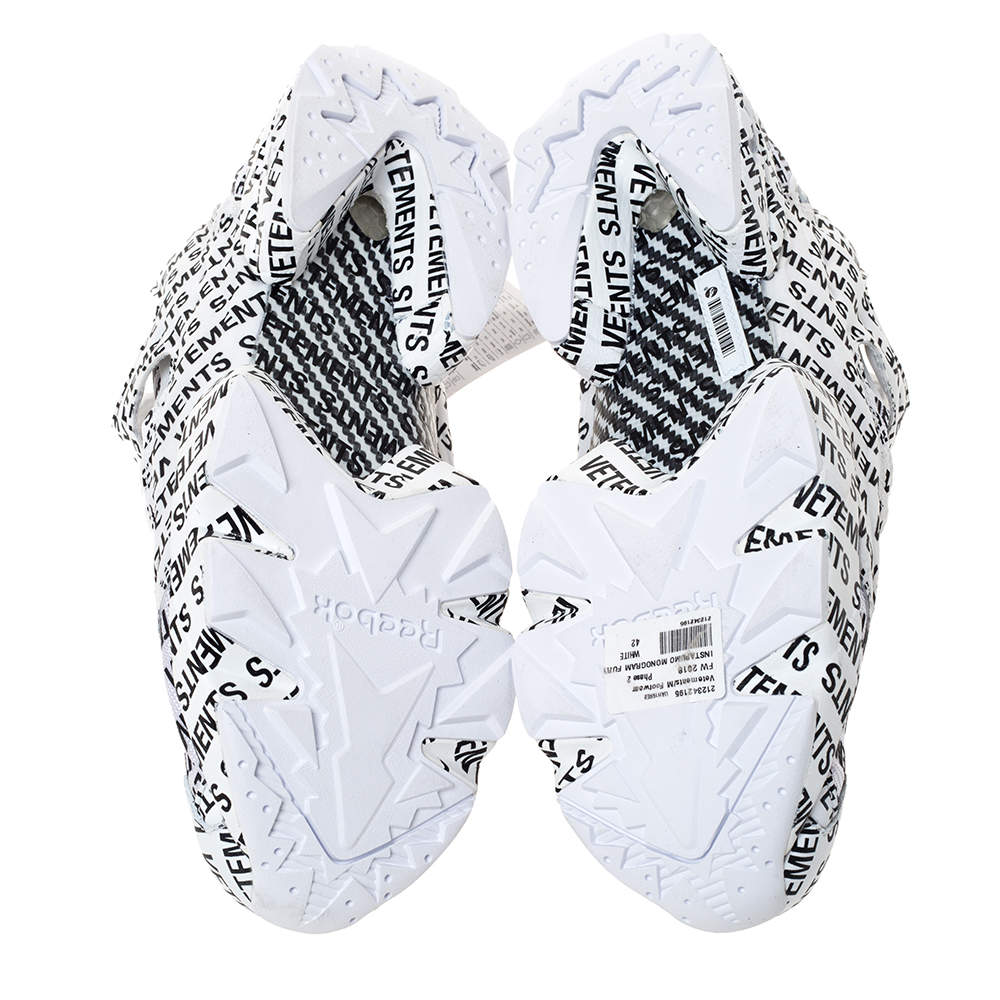 Vetements x Reebok Black/White Monogram Nylon And Fabric Instapump Fury  Sneakers Size 42 Vetements