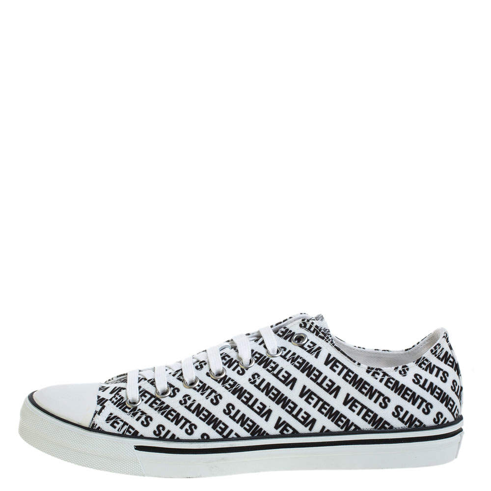 Print Canvas Low Top Sneakers Size 44 