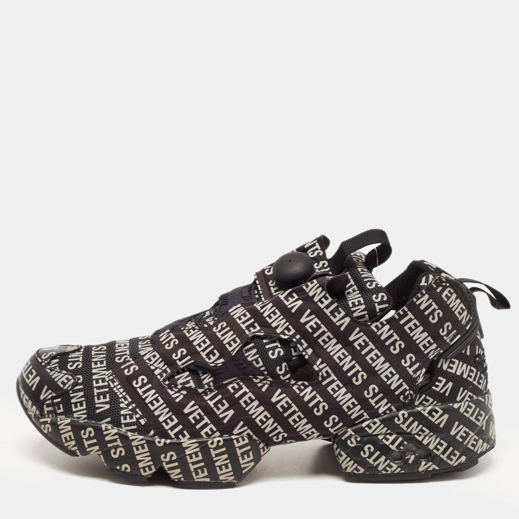 Vetements x Black/White Monogram Canvas and Leather Instapump Fury Sneakers Size 42.5 Vetements |