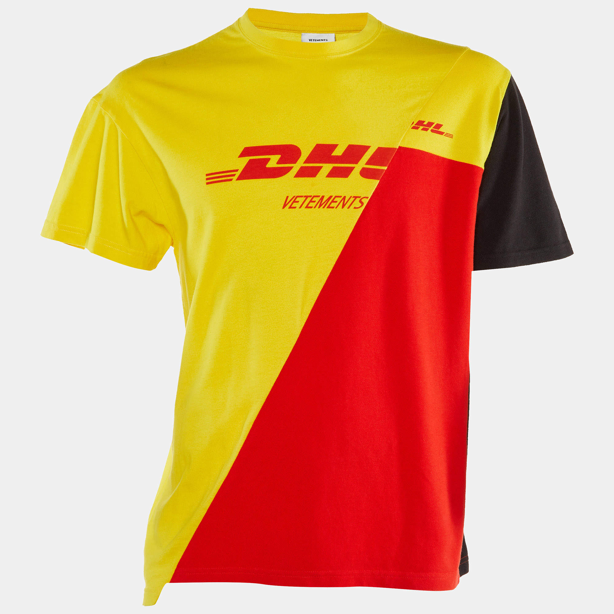 Vetements Tri Color DHL Print Cotton Crew Neck T-Shirt M