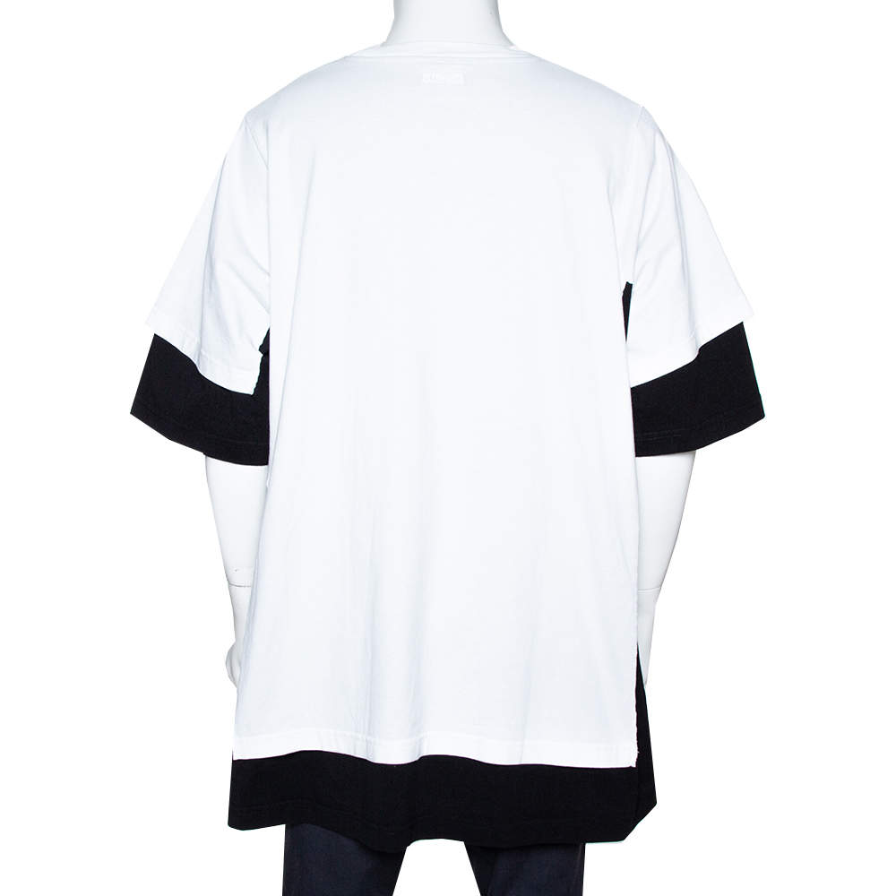 Vetements Monochrome Leaf Logo Print Cotton Double Layered T-Shirt S