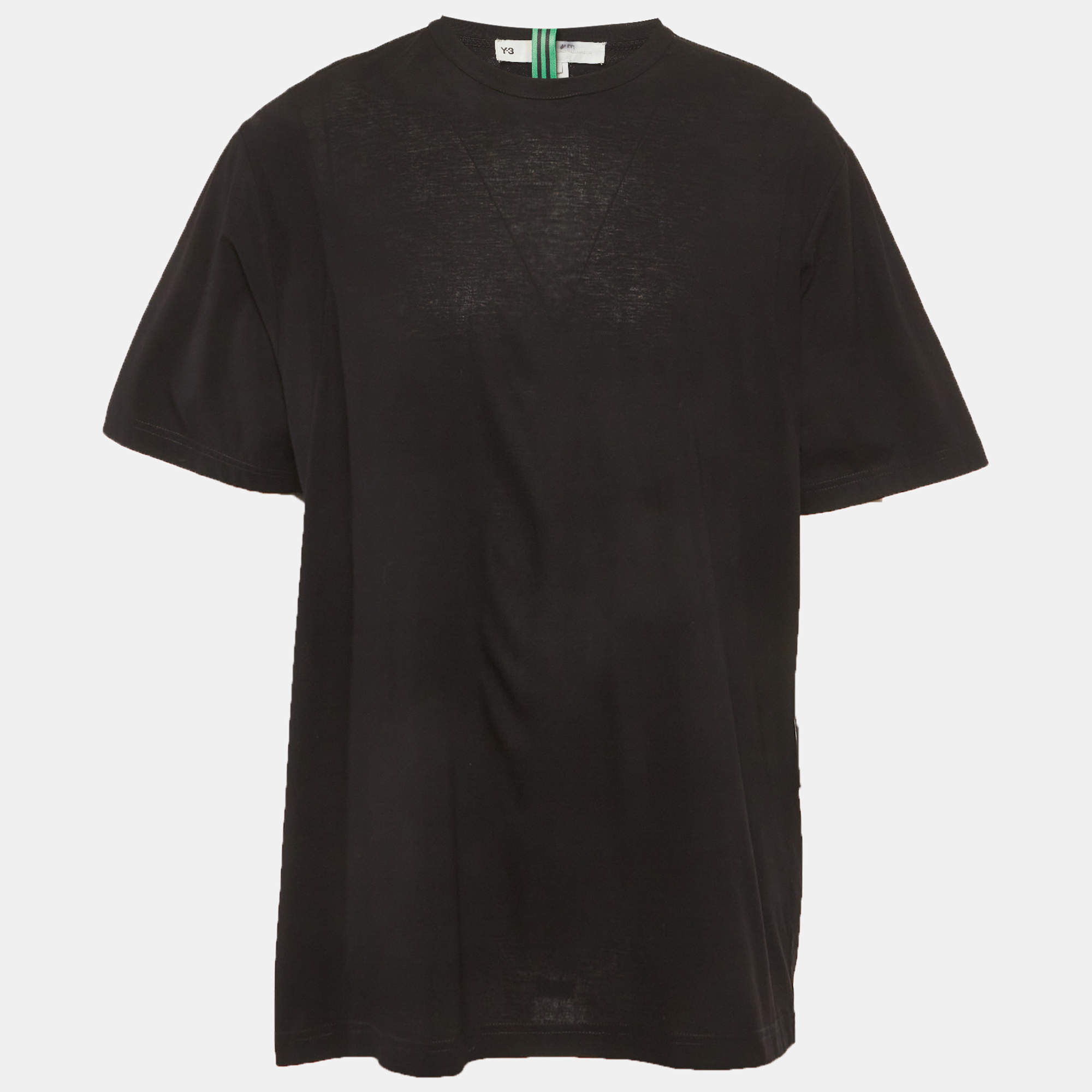 Pre Owned Y-3 Black Jersey Crewneck T-Shirt S