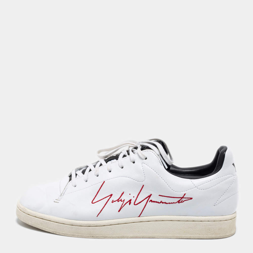 Y-3 White Leather Low-Top Sneakers Size 44