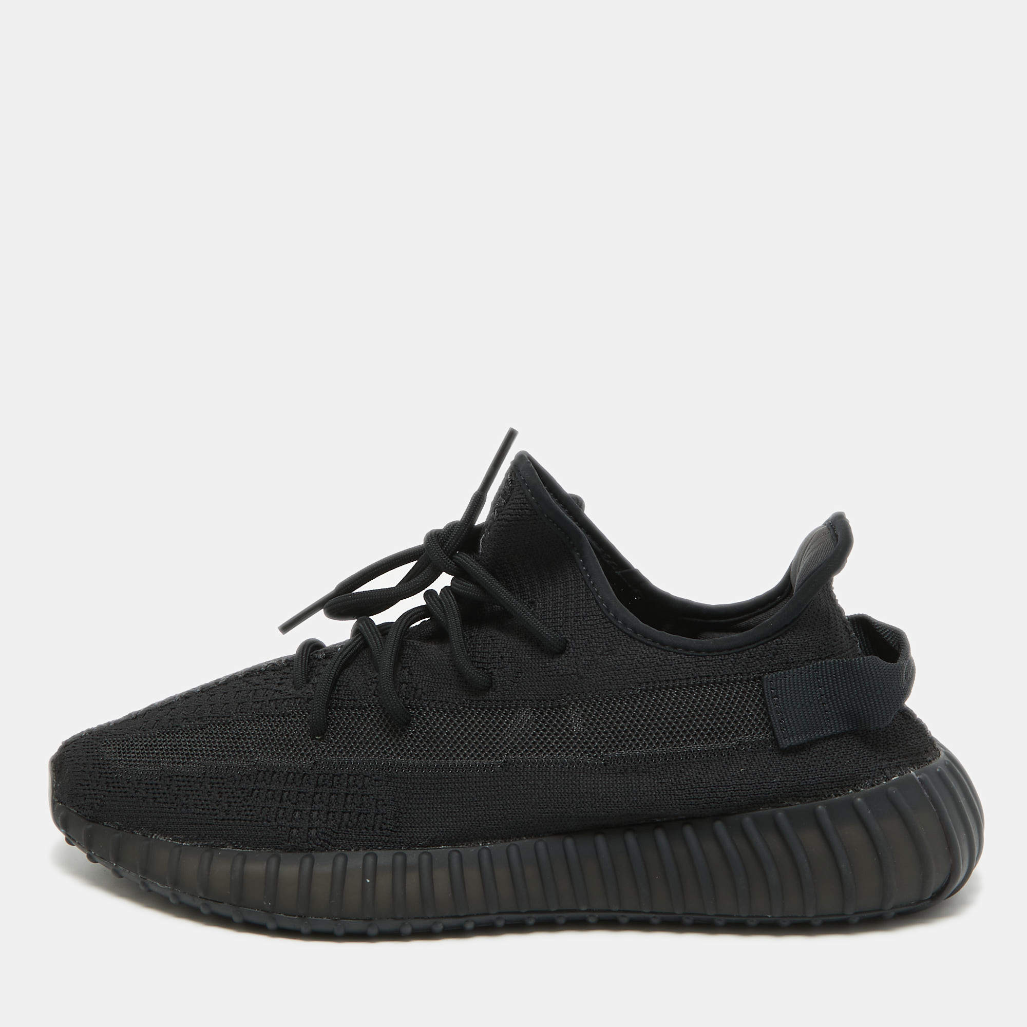Adidas x Yeezy Black Cotton Knit Boost 350 V2 Sneakers Size 46 2/3