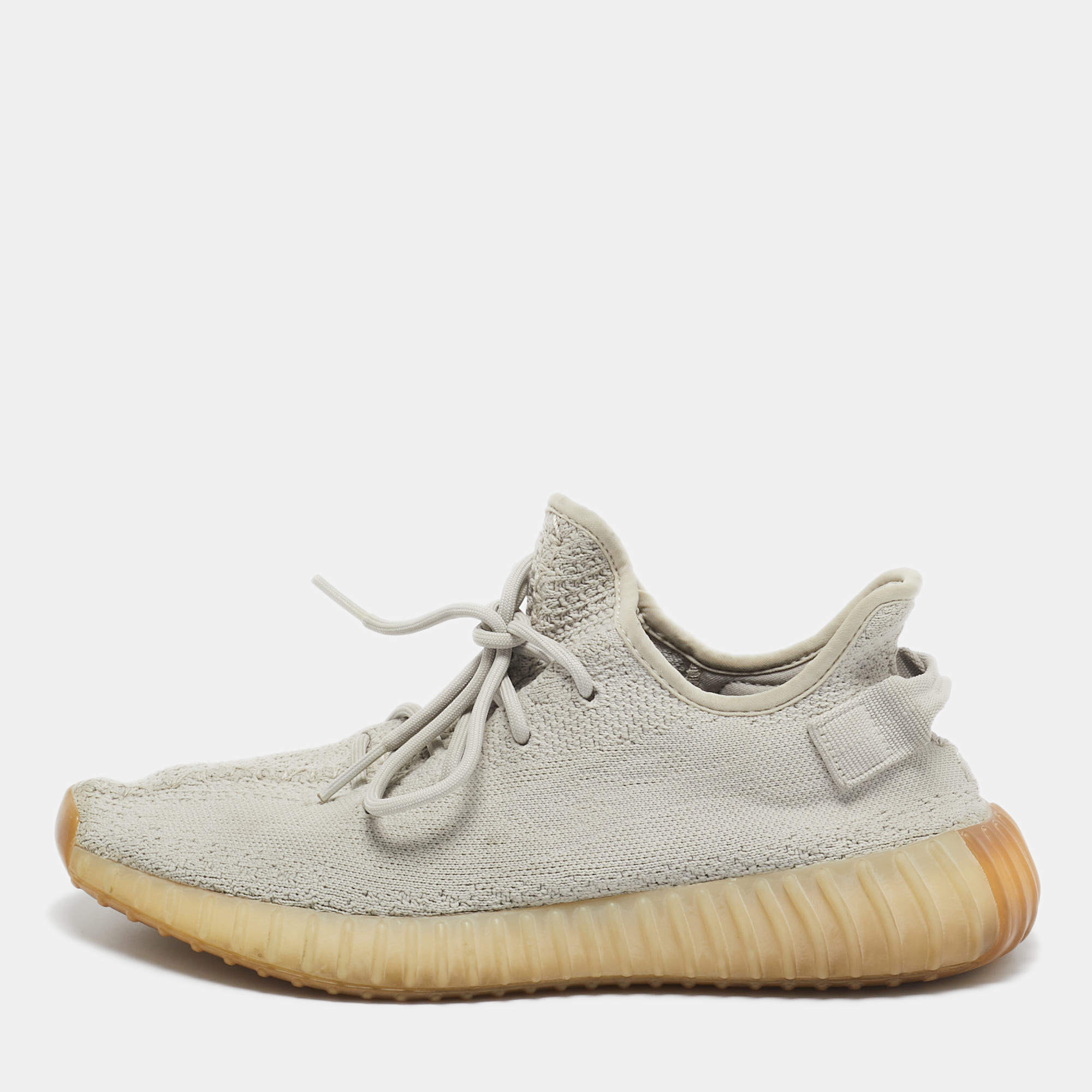 Yeezy x Adidas Grey Knit Fabric Boost 350 V2 Sesame Sneakers Size 43 1/3