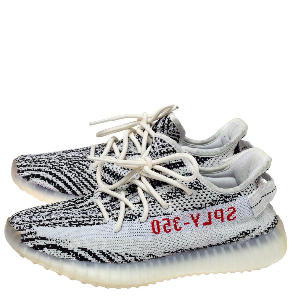 Adidas Yeezy 350 White Black Knit Fabric Boost V2 Zebra Sneakers