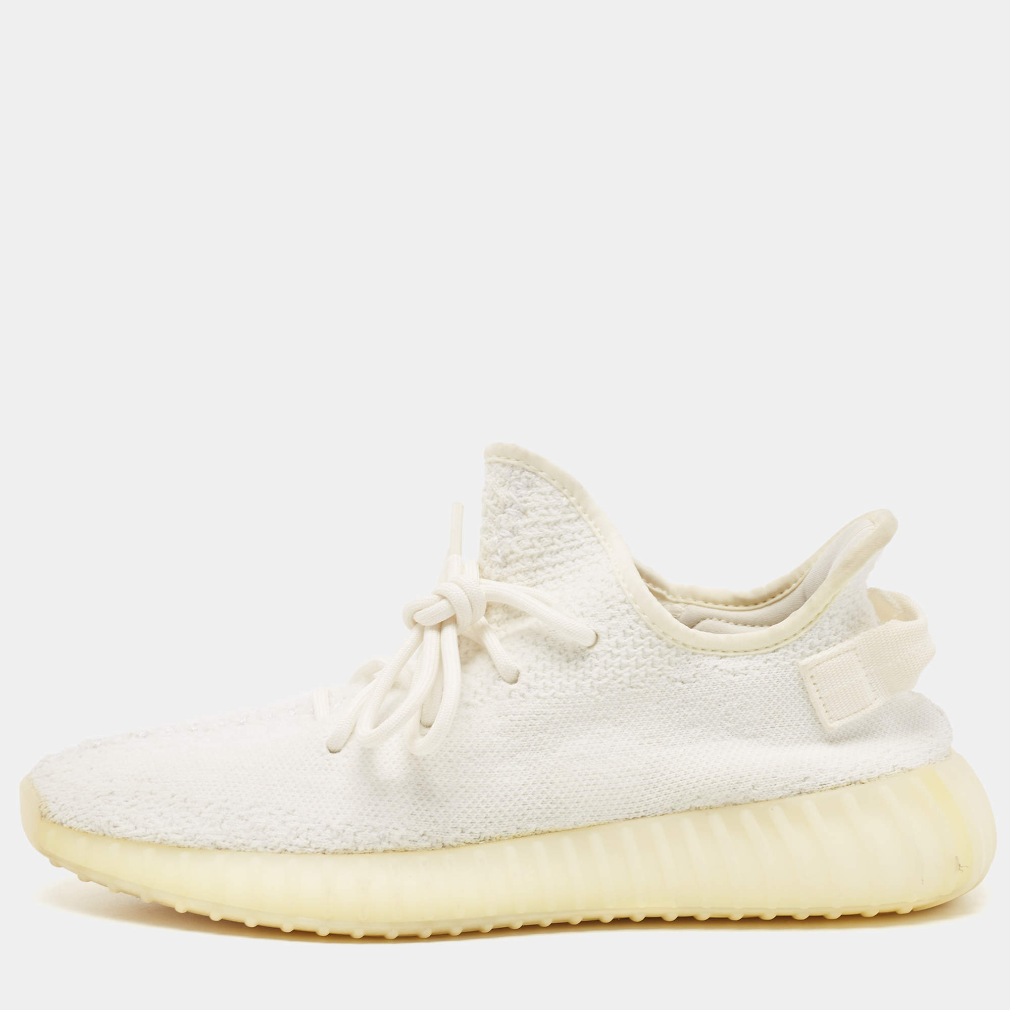 Adidas x Yeezy White Cotton Knit Fabric Boost 350 V2 Triple White