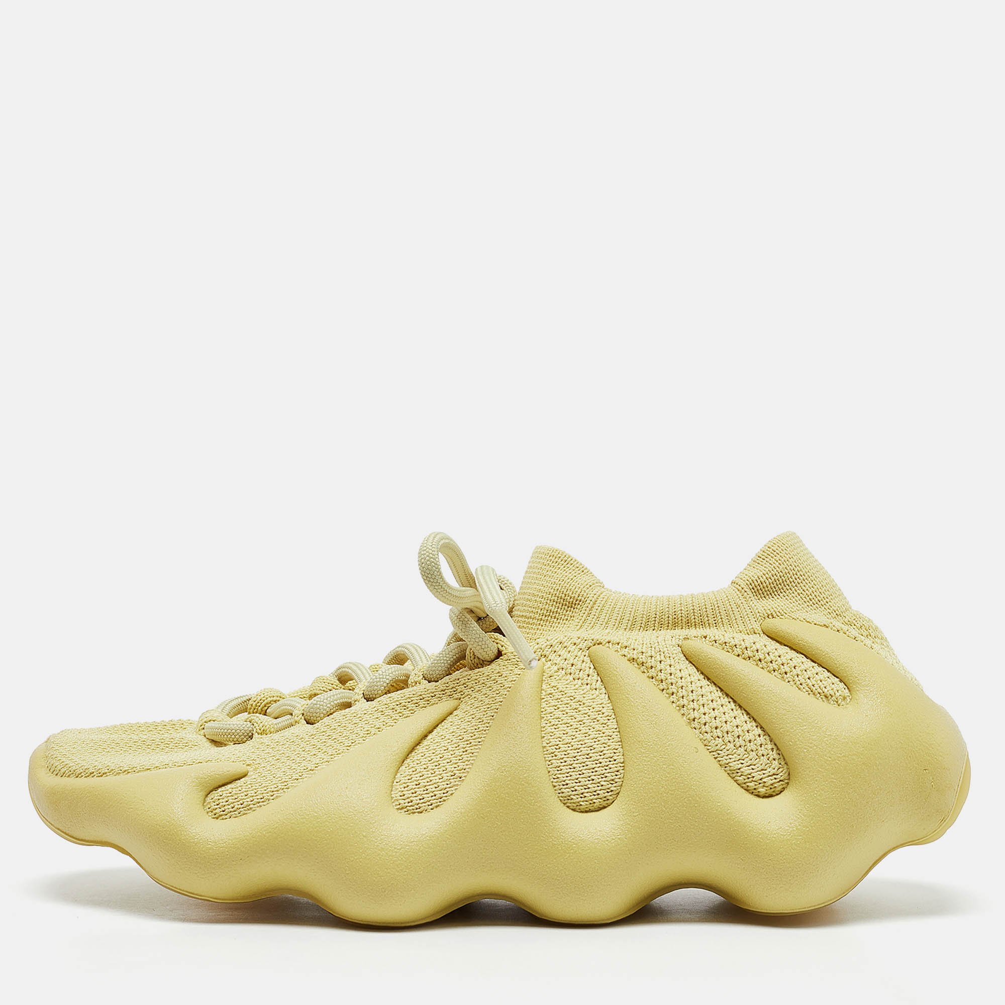 Pre Owned Yeezy x Adidas Green Knit Fabric Yeezy 450 Sulfur Sneakers Size 37 1/3