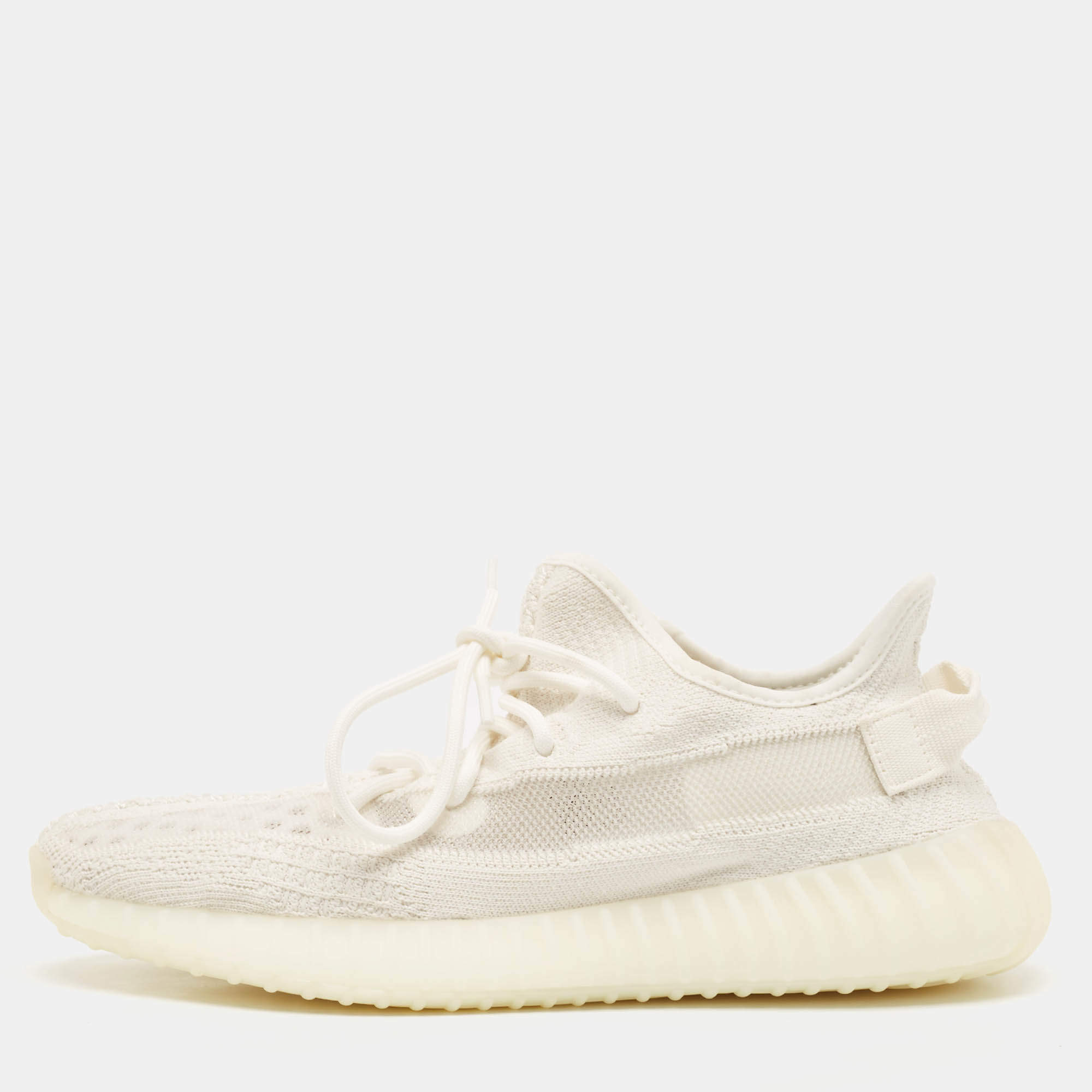 Yeezy x Adidas Off White Knit Fabric Boost 350 V2 Bone Sneakers Size 43 1/3