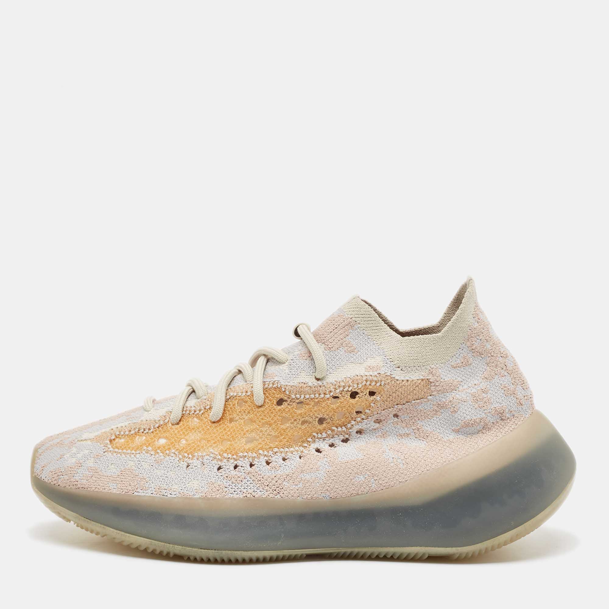 Pre Owned Yeezy x Adidas Multicolor Knit Fabric Boost 380 Pepper Sneakers Size 41 1/3